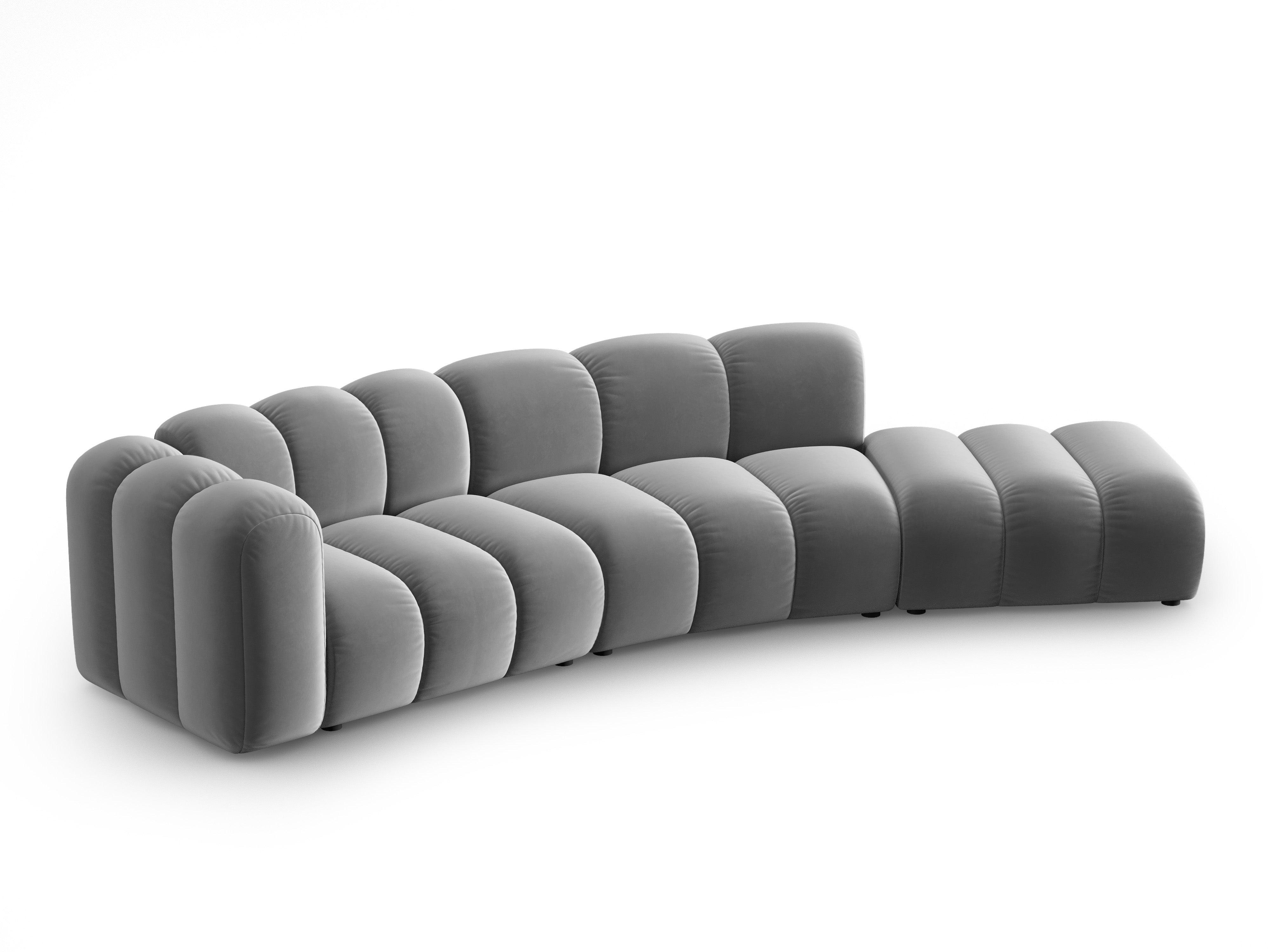 Sofa aksamitna 5-osobowa prawostronna SKYLER szary Interieurs 86    Eye on Design