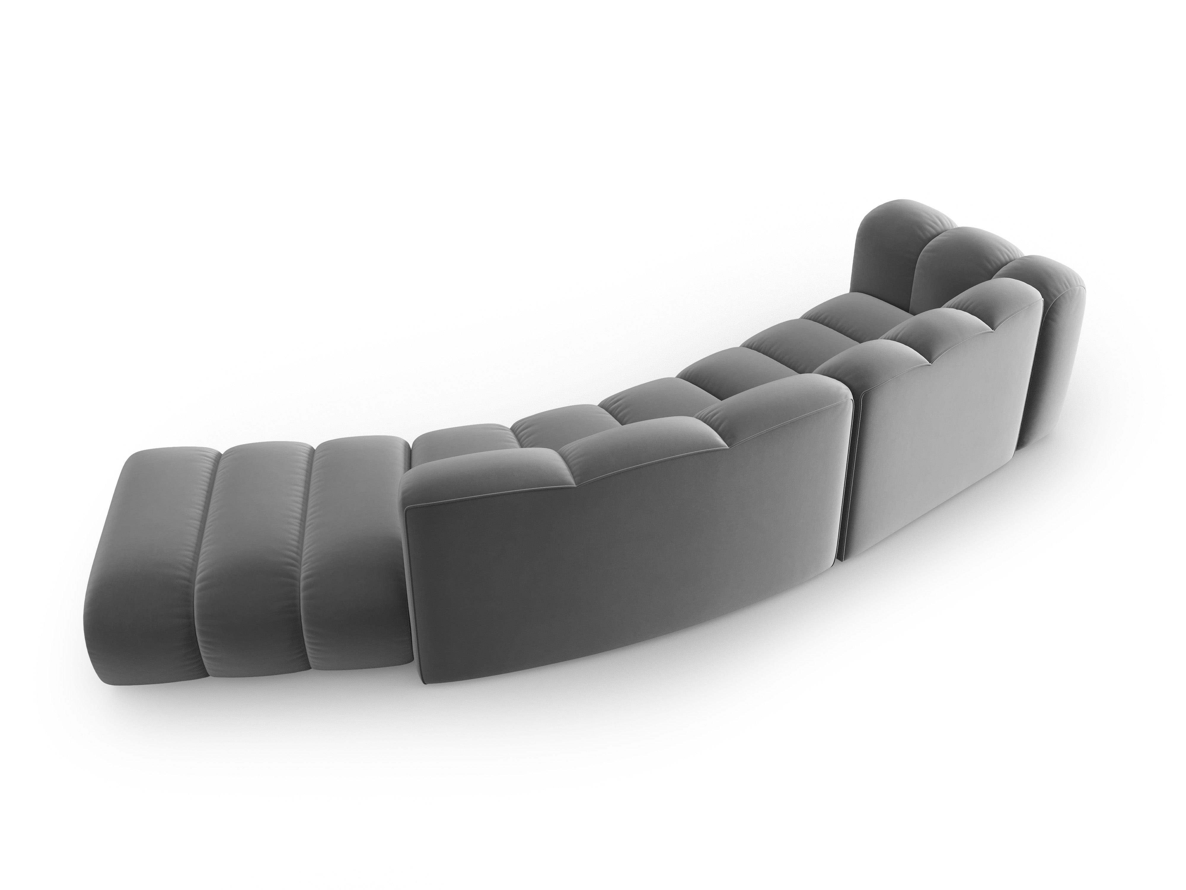 Sofa aksamitna 5-osobowa prawostronna SKYLER szary Interieurs 86    Eye on Design