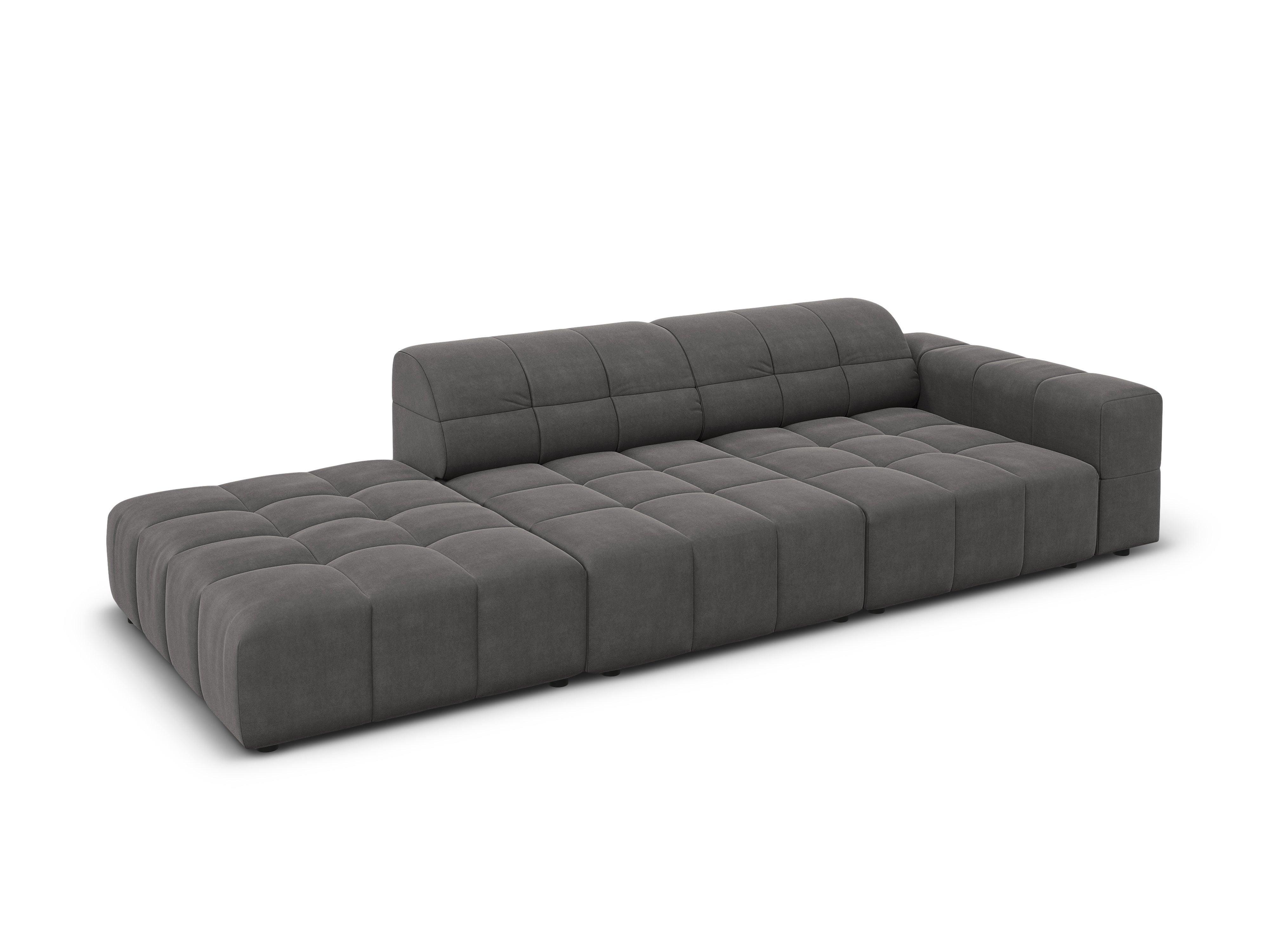 Sofa aksamitna lewostronna 3-osobowa CHICAGO ciemnoszary Cosmopolitan Design    Eye on Design