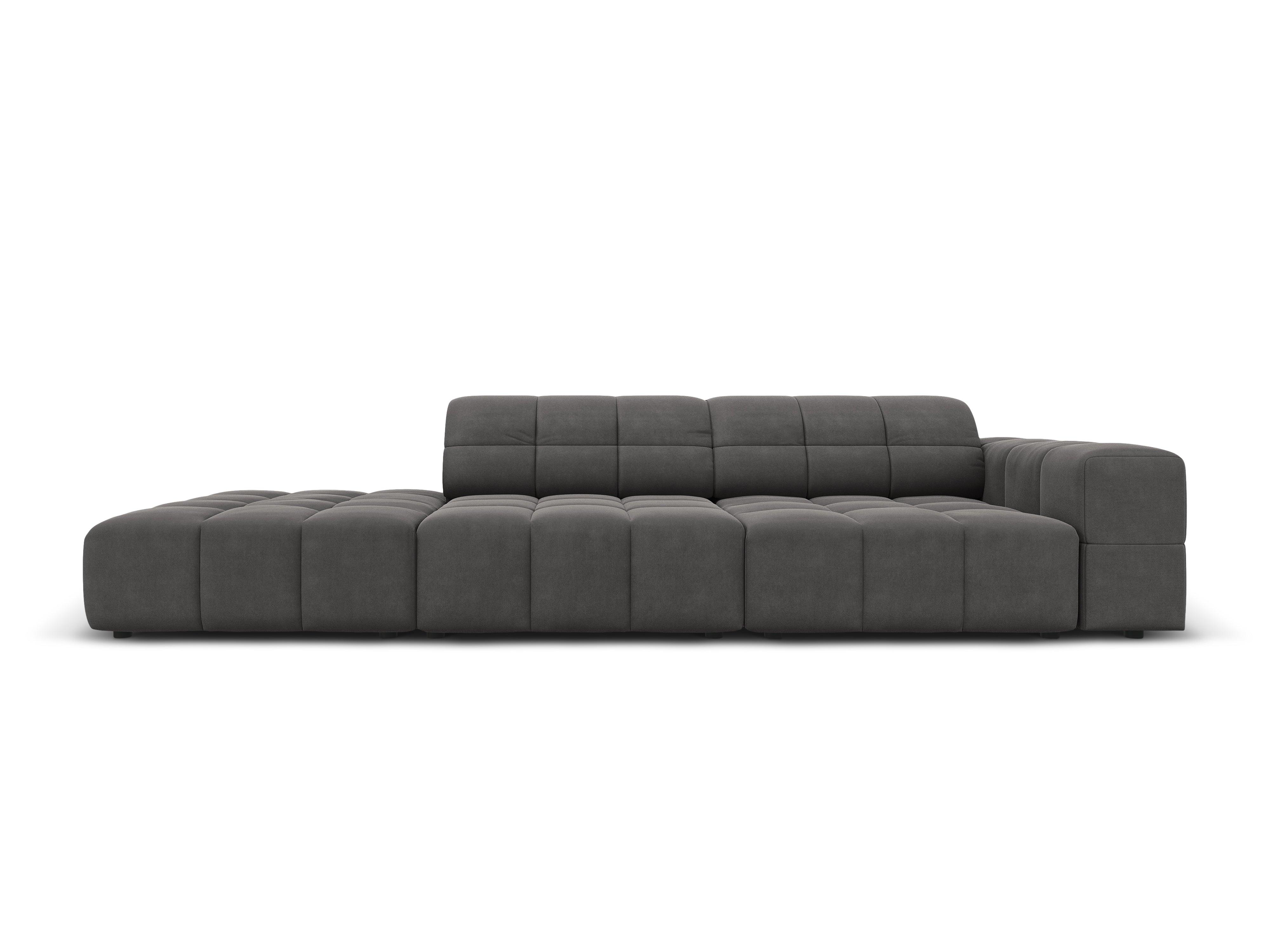 Sofa aksamitna lewostronna 3-osobowa CHICAGO ciemnoszary Cosmopolitan Design    Eye on Design