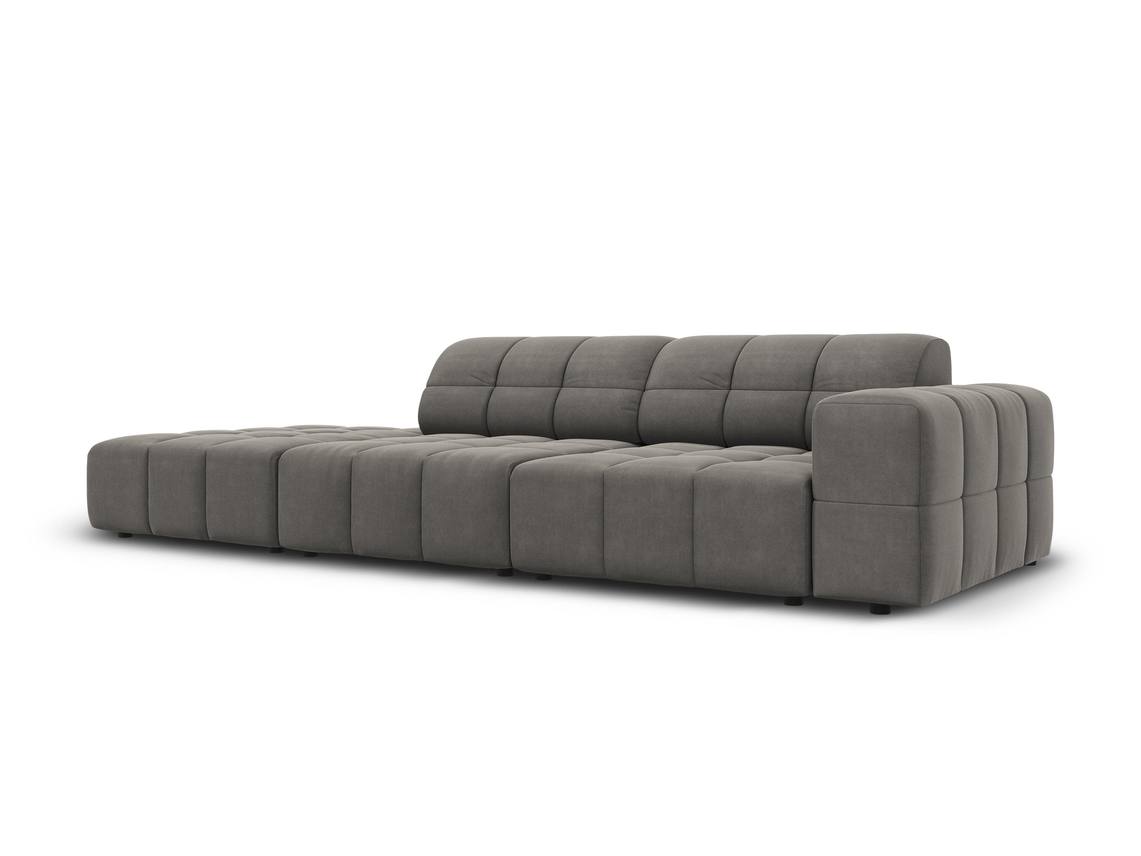 Sofa aksamitna lewostronna 3-osobowa CHICAGO szary Cosmopolitan Design    Eye on Design