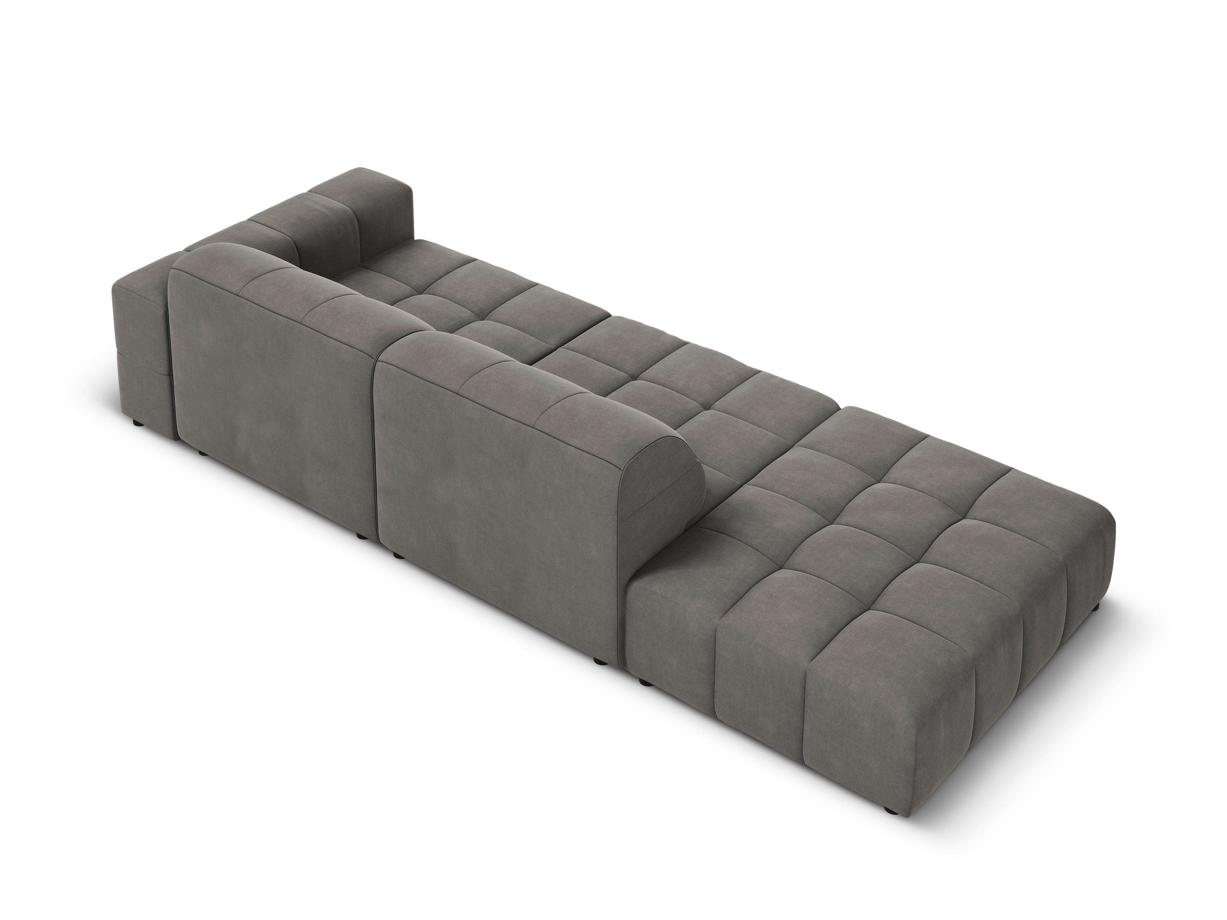 Sofa aksamitna lewostronna 3-osobowa CHICAGO szary Cosmopolitan Design    Eye on Design