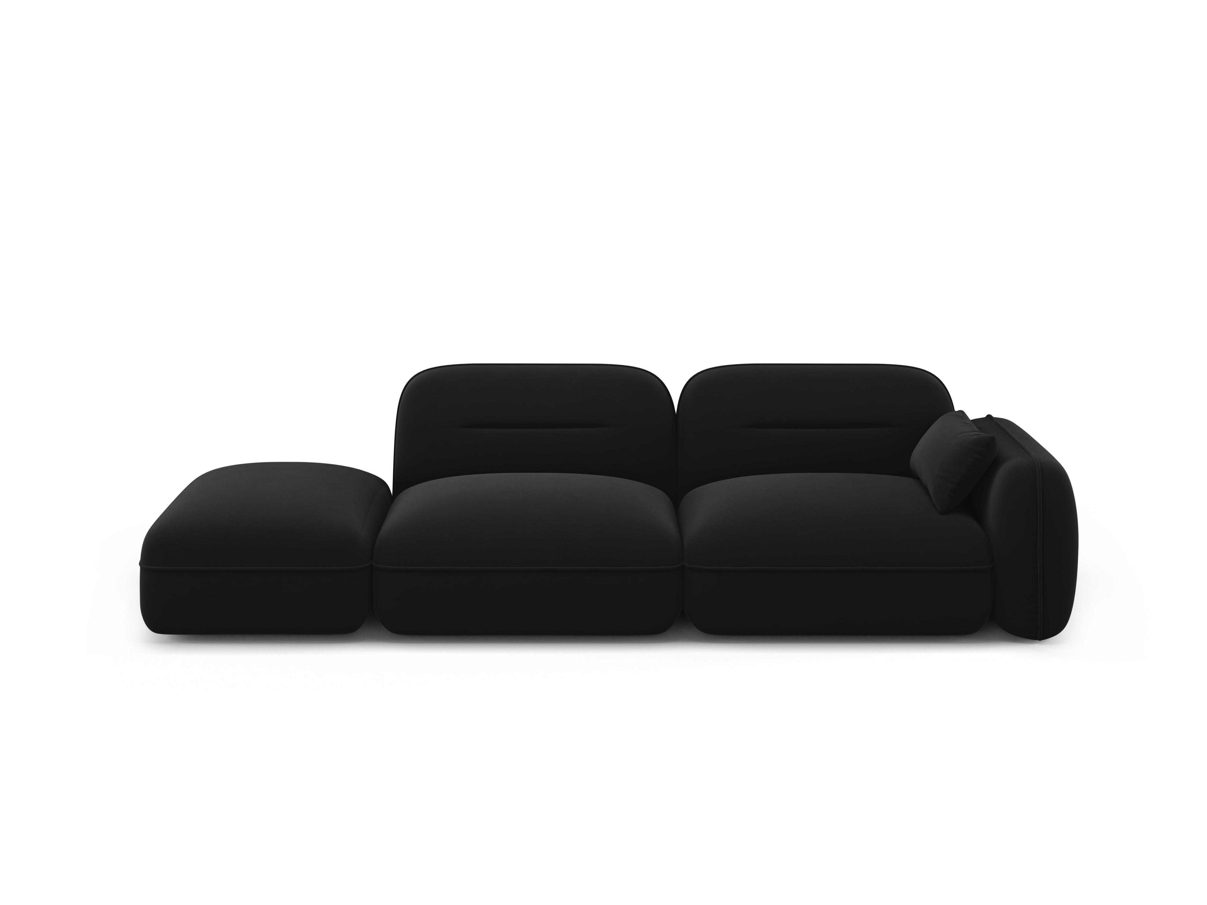 Sofa modułowa aksamitna lewostronna 3-osobowa SYDNEY czarny Cosmopolitan Design    Eye on Design