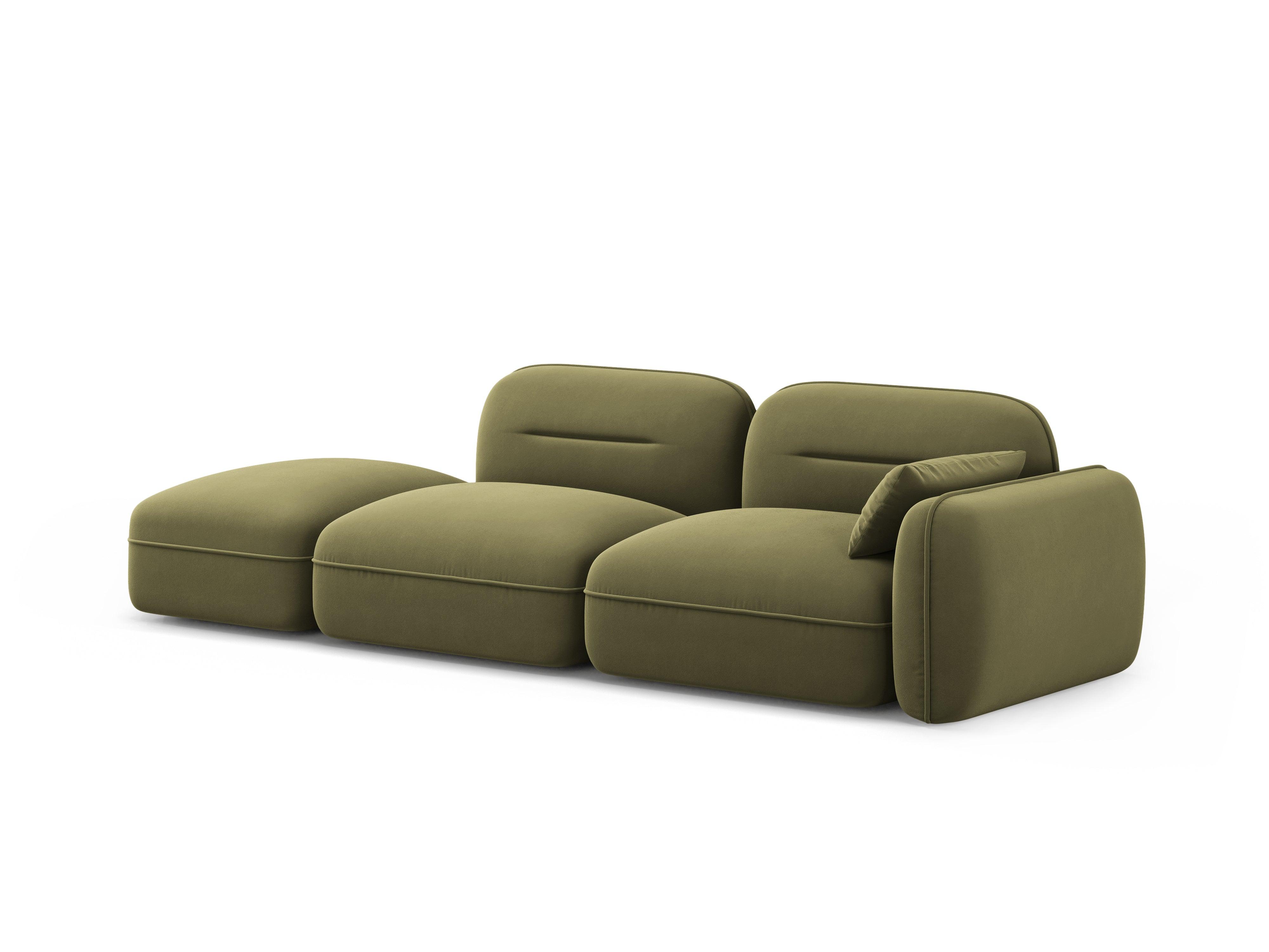 Sofa modułowa aksamitna lewostronna 3-osobowa SYDNEY jasnozielony Cosmopolitan Design    Eye on Design