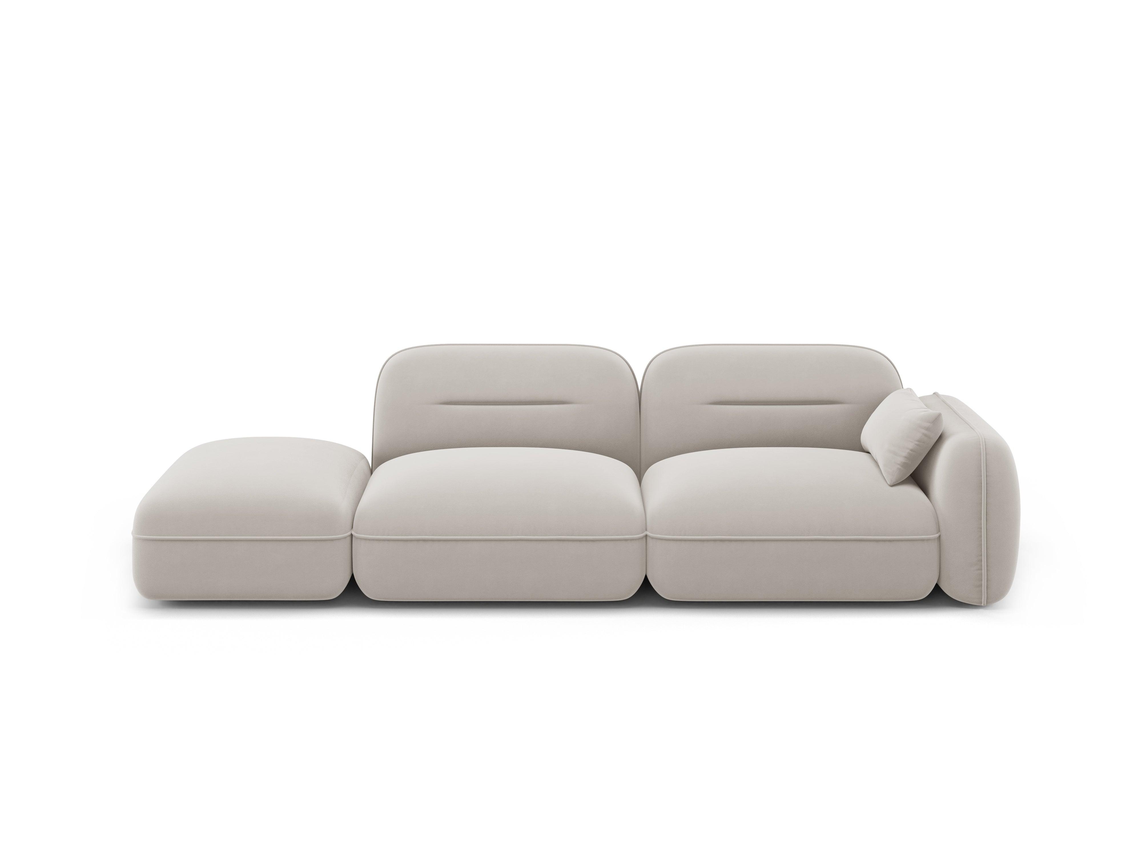 Sofa modułowa aksamitna lewostronna 3-osobowa SYDNEY kość słoniowa Cosmopolitan Design    Eye on Design