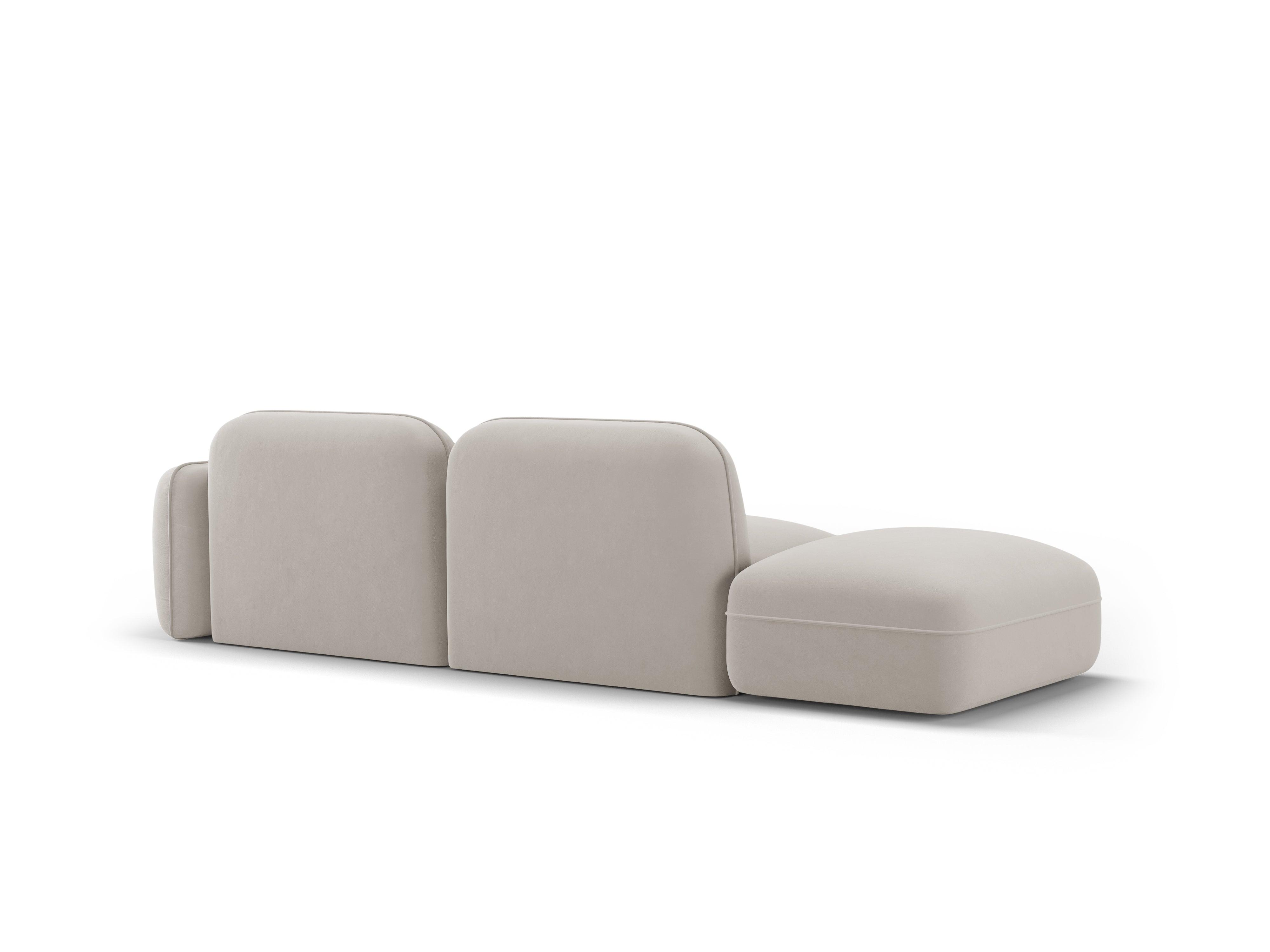 Sofa modułowa aksamitna lewostronna 3-osobowa SYDNEY kość słoniowa Cosmopolitan Design    Eye on Design