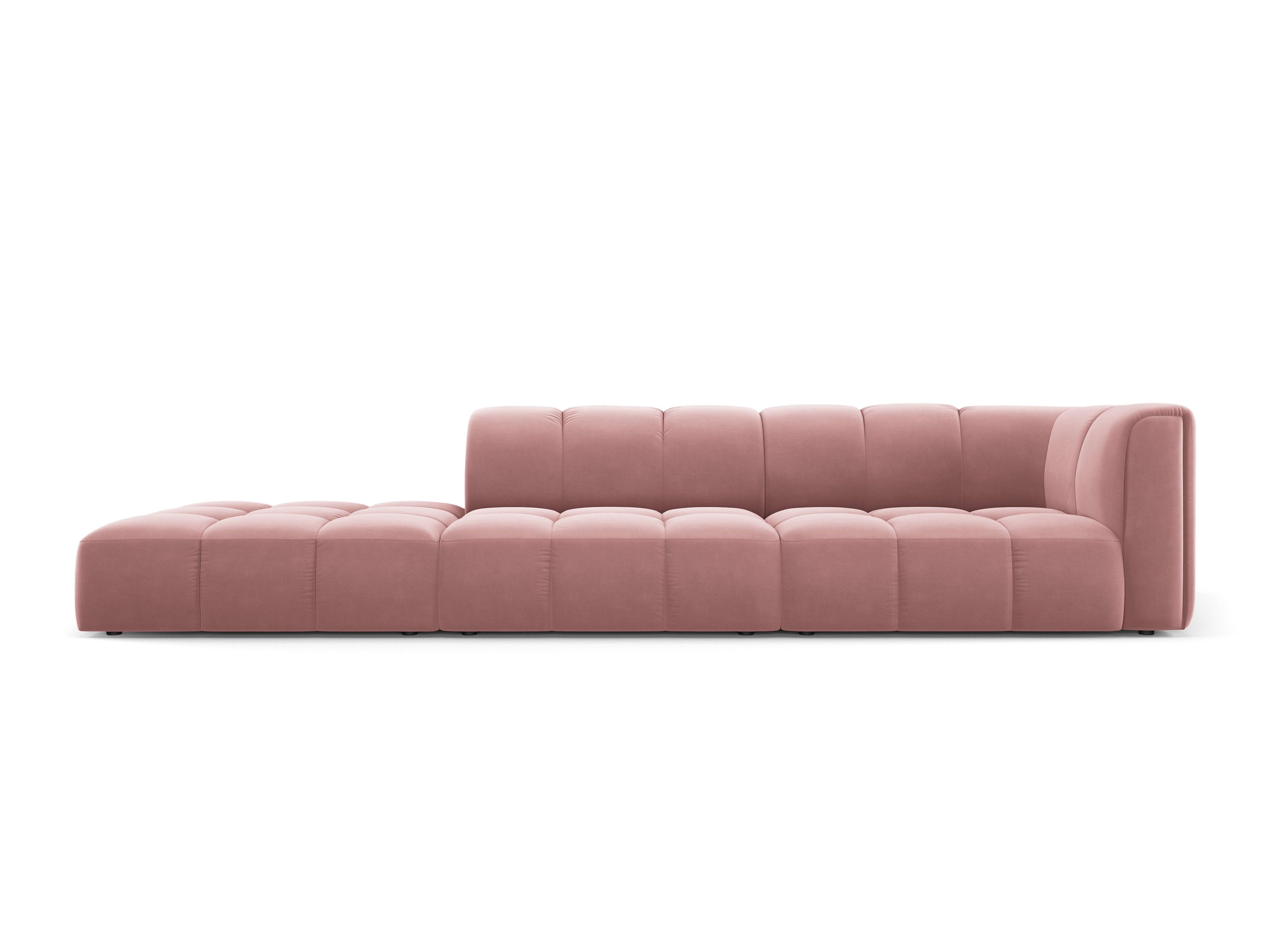 Sofa aksamitna lewostronna FRANCESCA różowy Milo Casa    Eye on Design