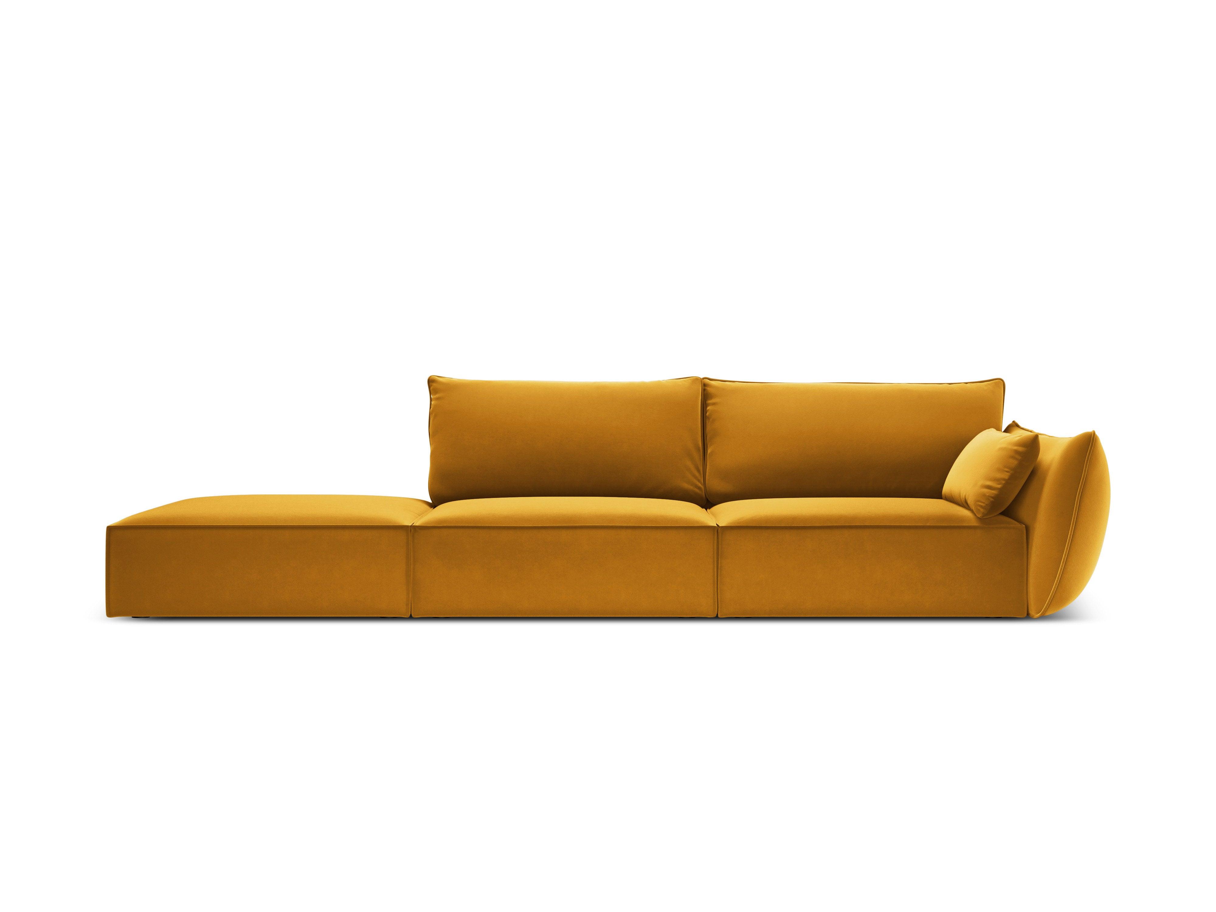 Sofa aksamitna lewostronna otwarta VANDA musztardowy Mazzini Sofas    Eye on Design