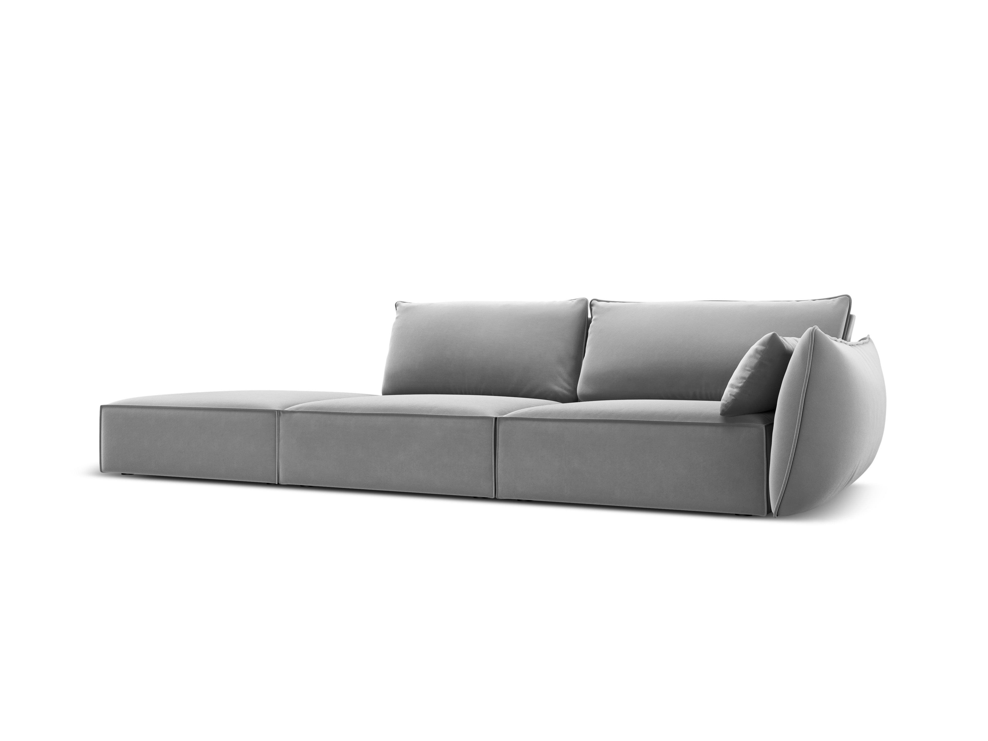 Sofa aksamitna lewostronna otwarta VANDA szary Mazzini Sofas    Eye on Design