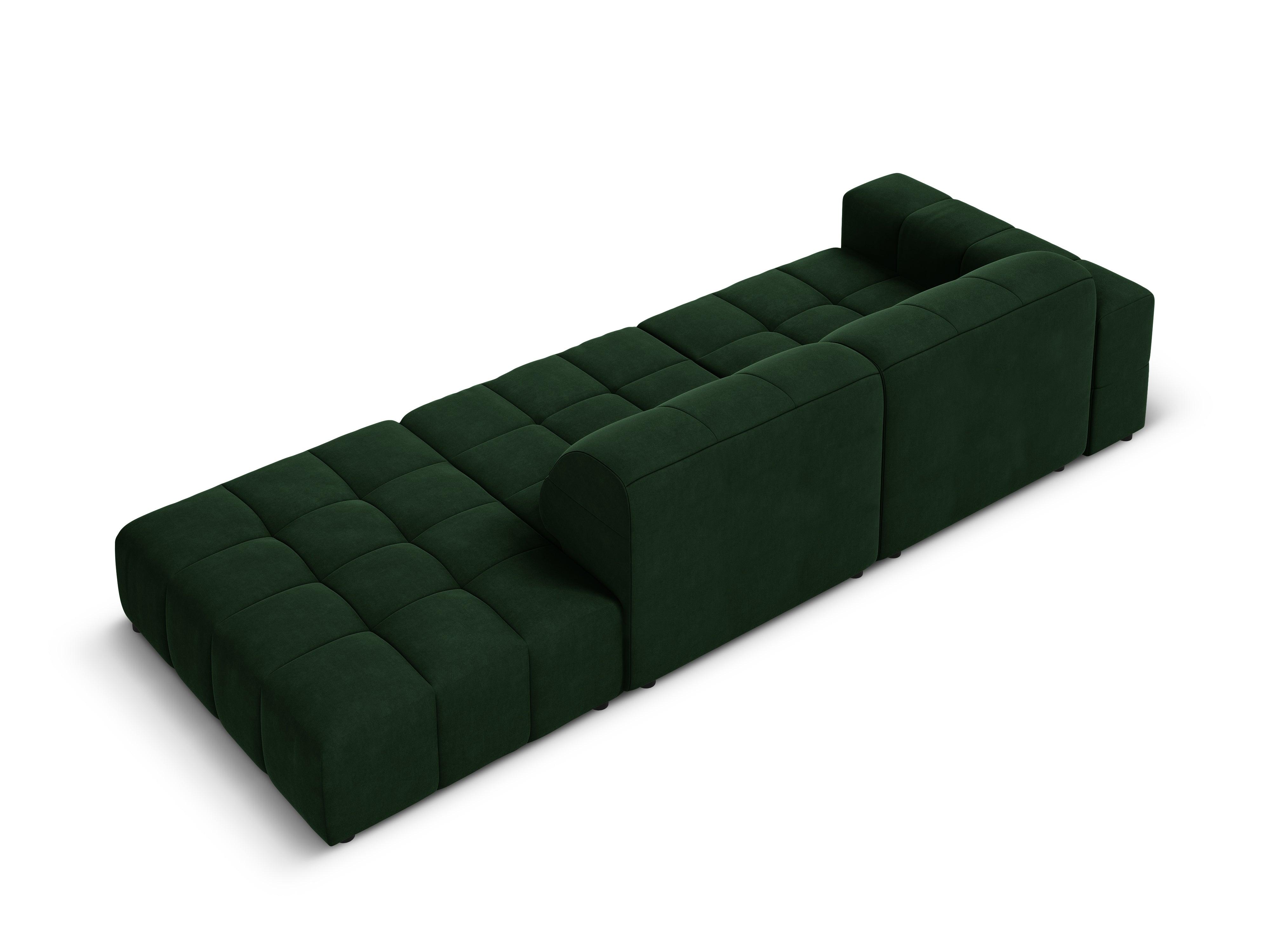 Sofa aksamitna prawostronna 3-osobowa CHICAGO butelkowa zieleń Cosmopolitan Design    Eye on Design