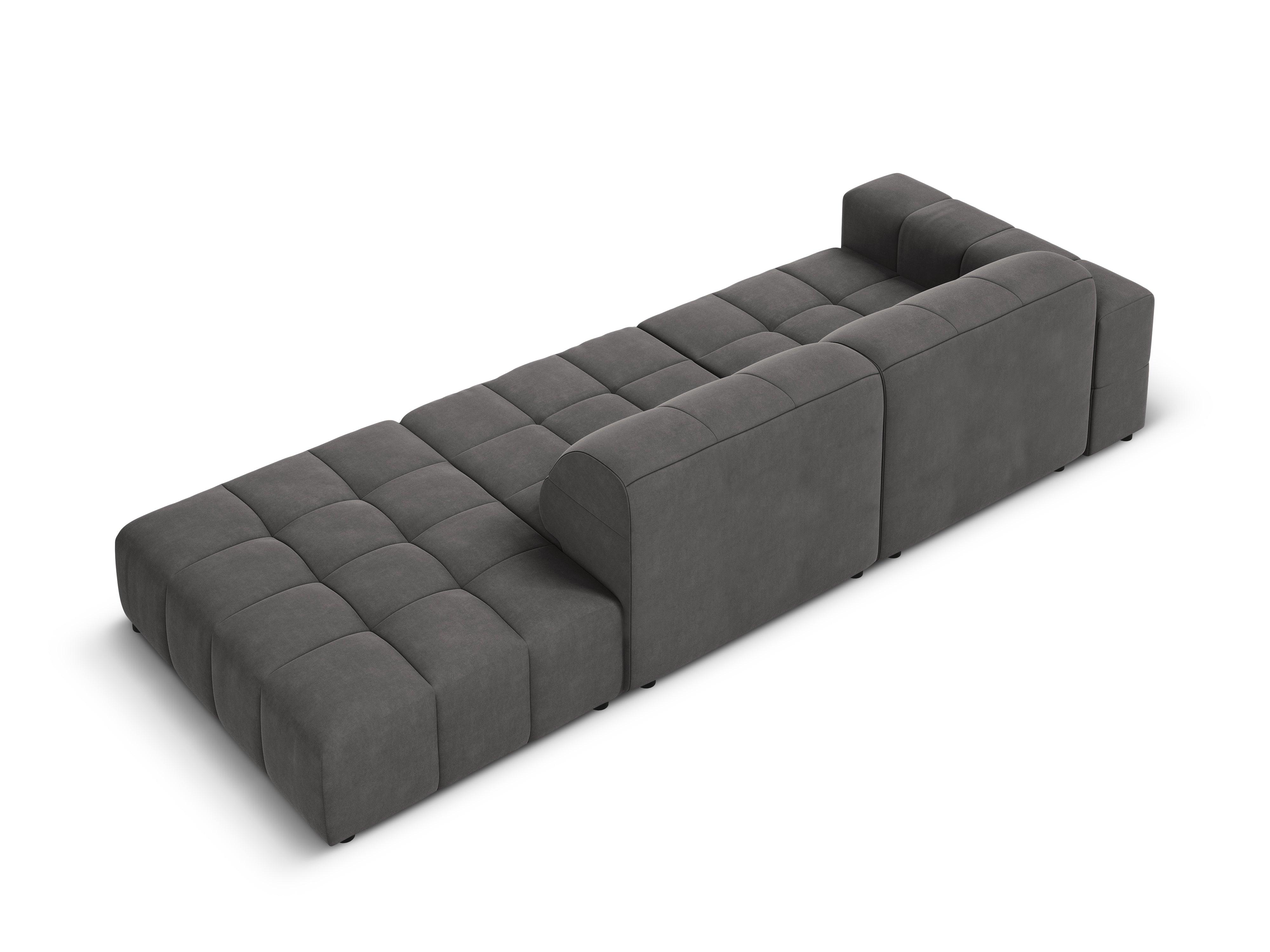 Sofa aksamitna prawostronna 3-osobowa CHICAGO ciemnoszary Cosmopolitan Design    Eye on Design