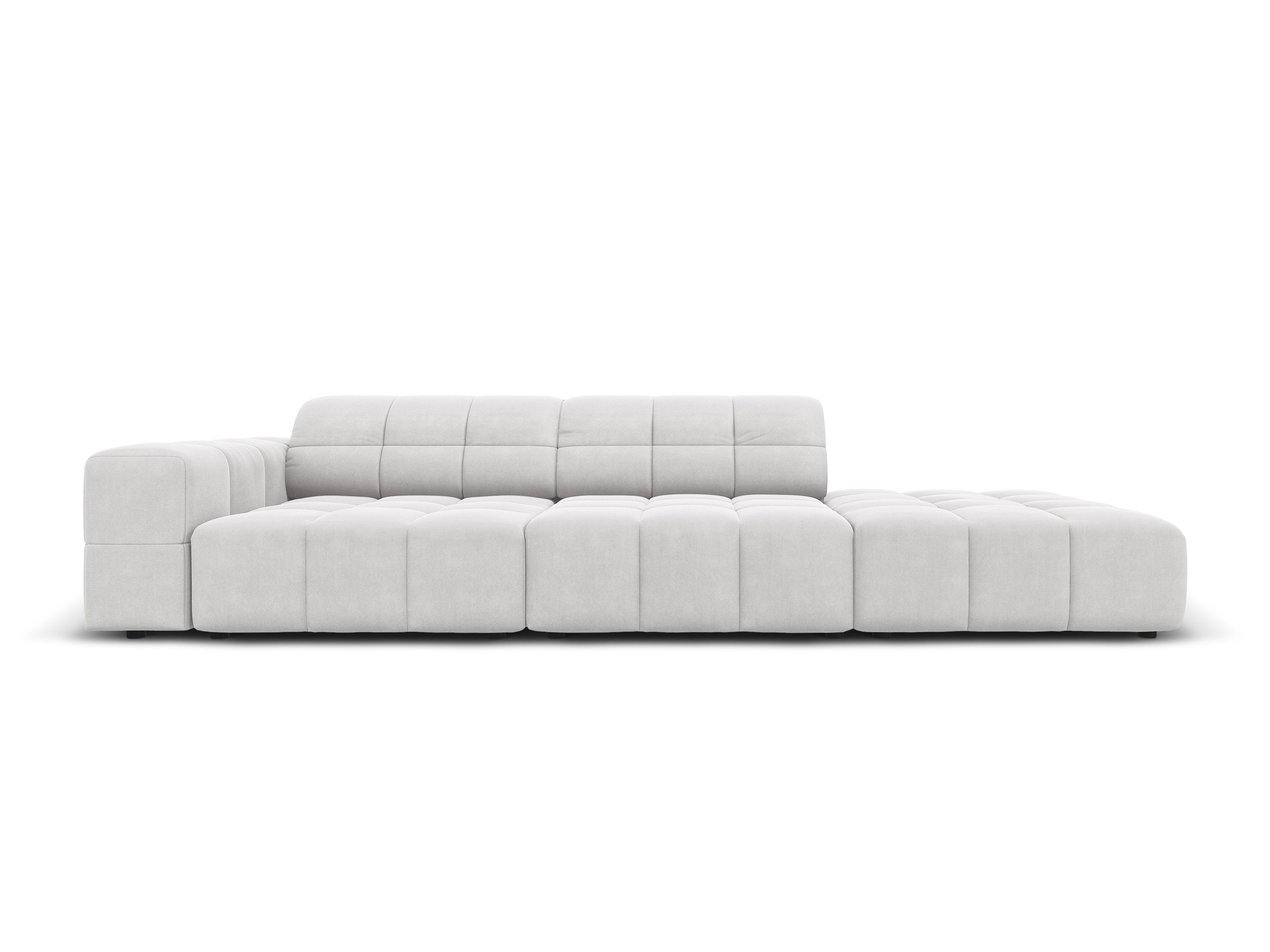 Sofa aksamitna prawostronna 3-osobowa CHICAGO jasnoszary Cosmopolitan Design    Eye on Design