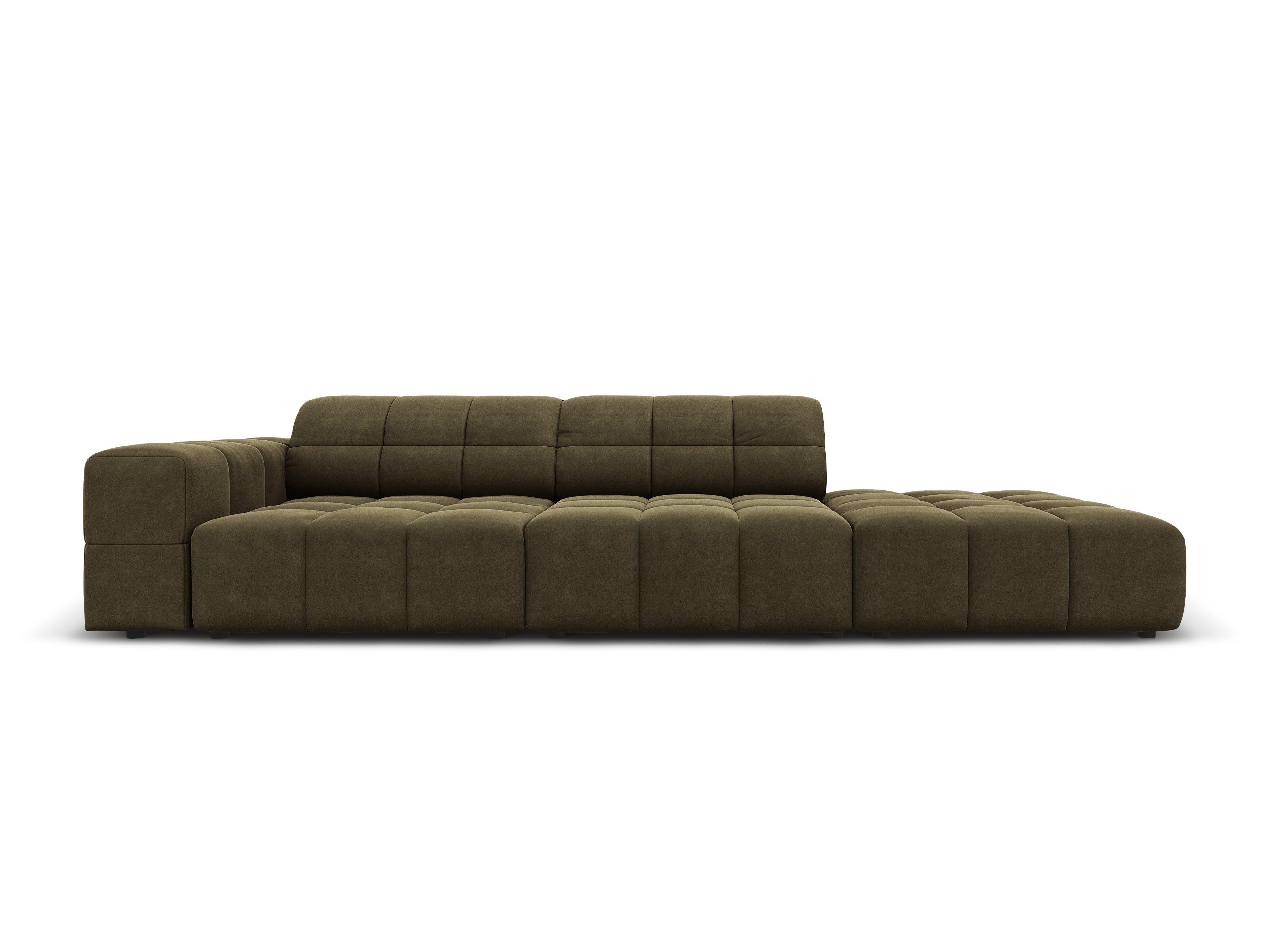 Sofa aksamitna prawostronna 3-osobowa CHICAGO oliwkowy Cosmopolitan Design    Eye on Design