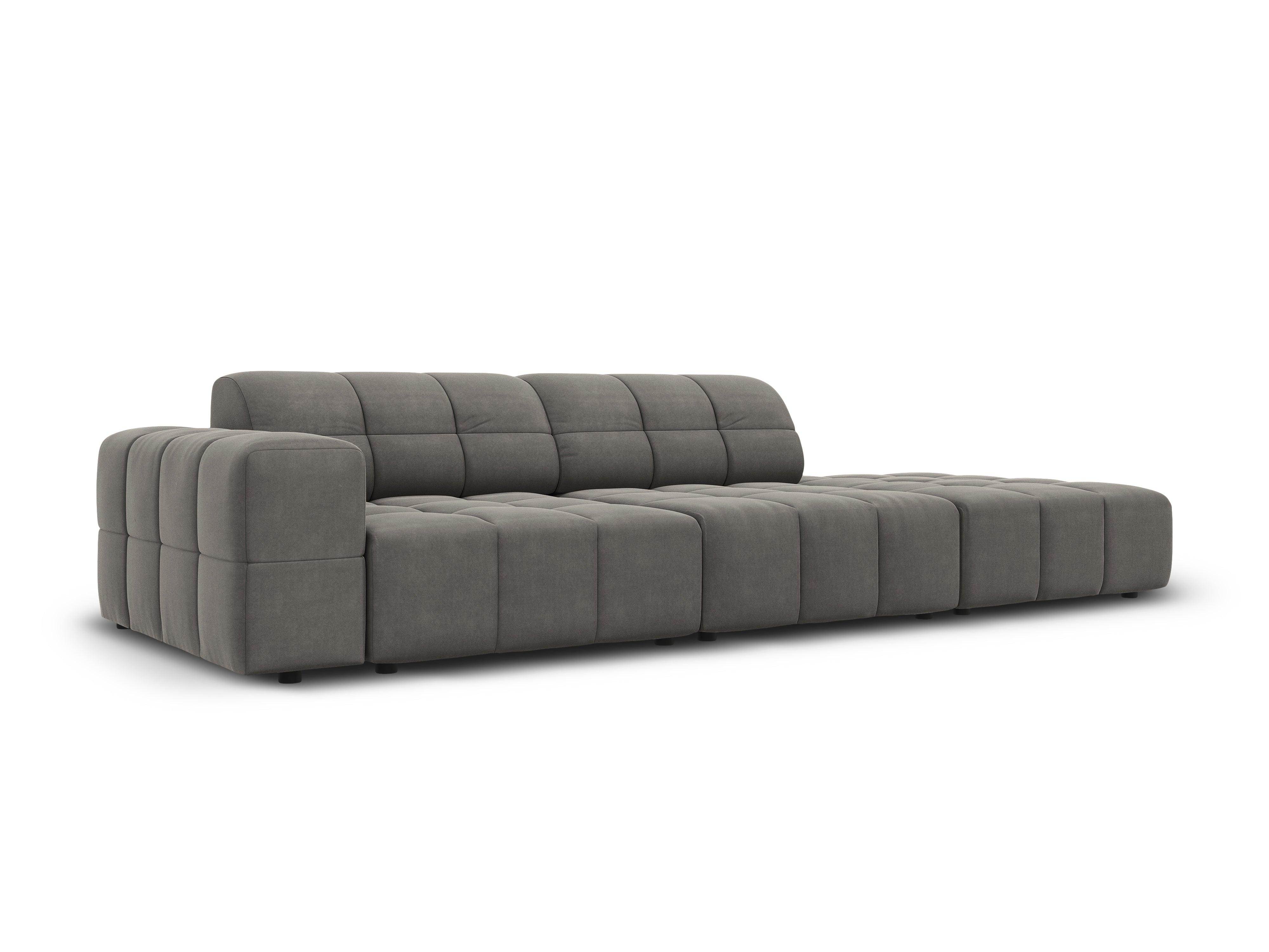 Sofa aksamitna prawostronna 3-osobowa CHICAGO szary Cosmopolitan Design    Eye on Design