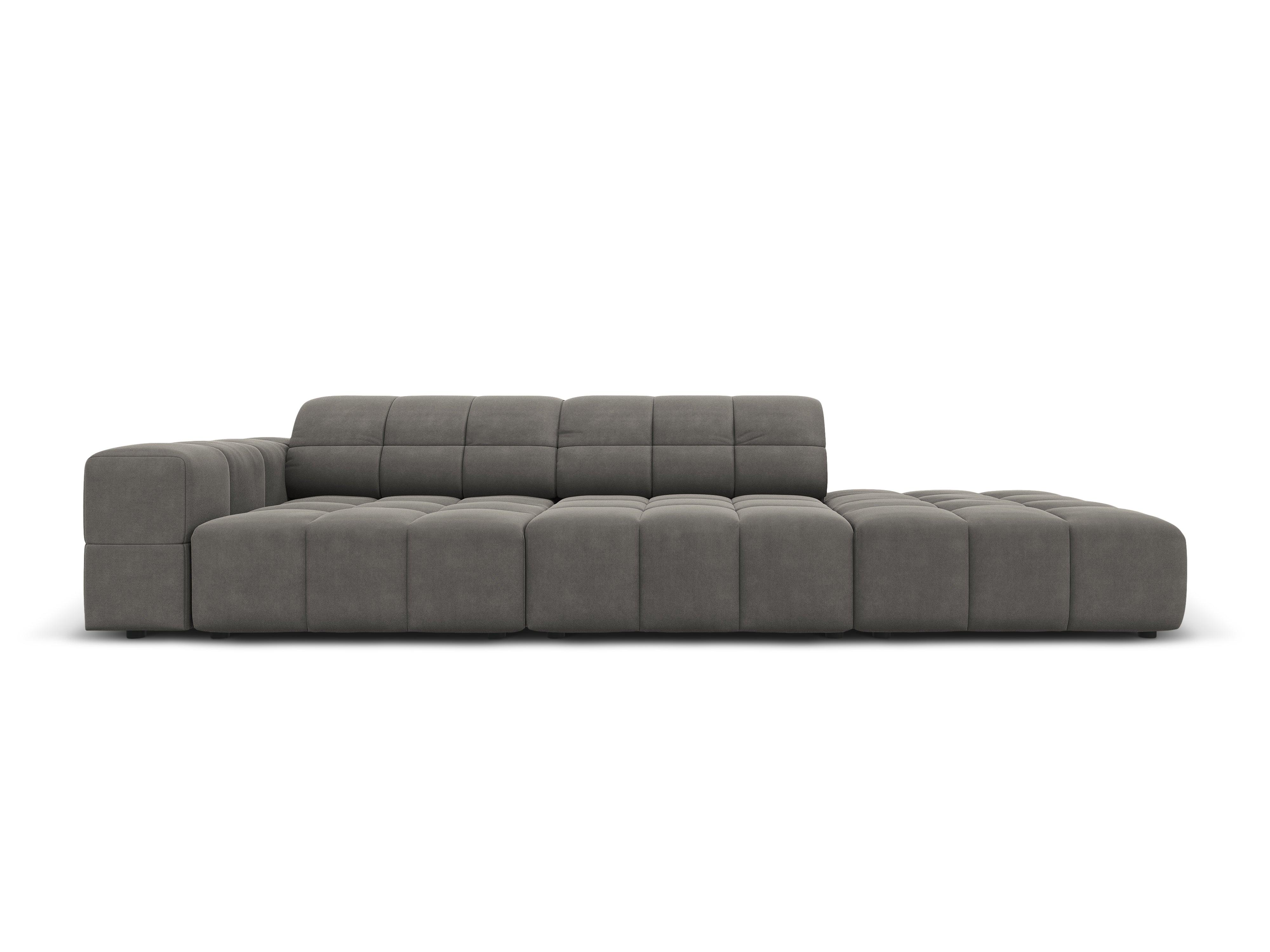 Sofa aksamitna prawostronna 3-osobowa CHICAGO szary Cosmopolitan Design    Eye on Design