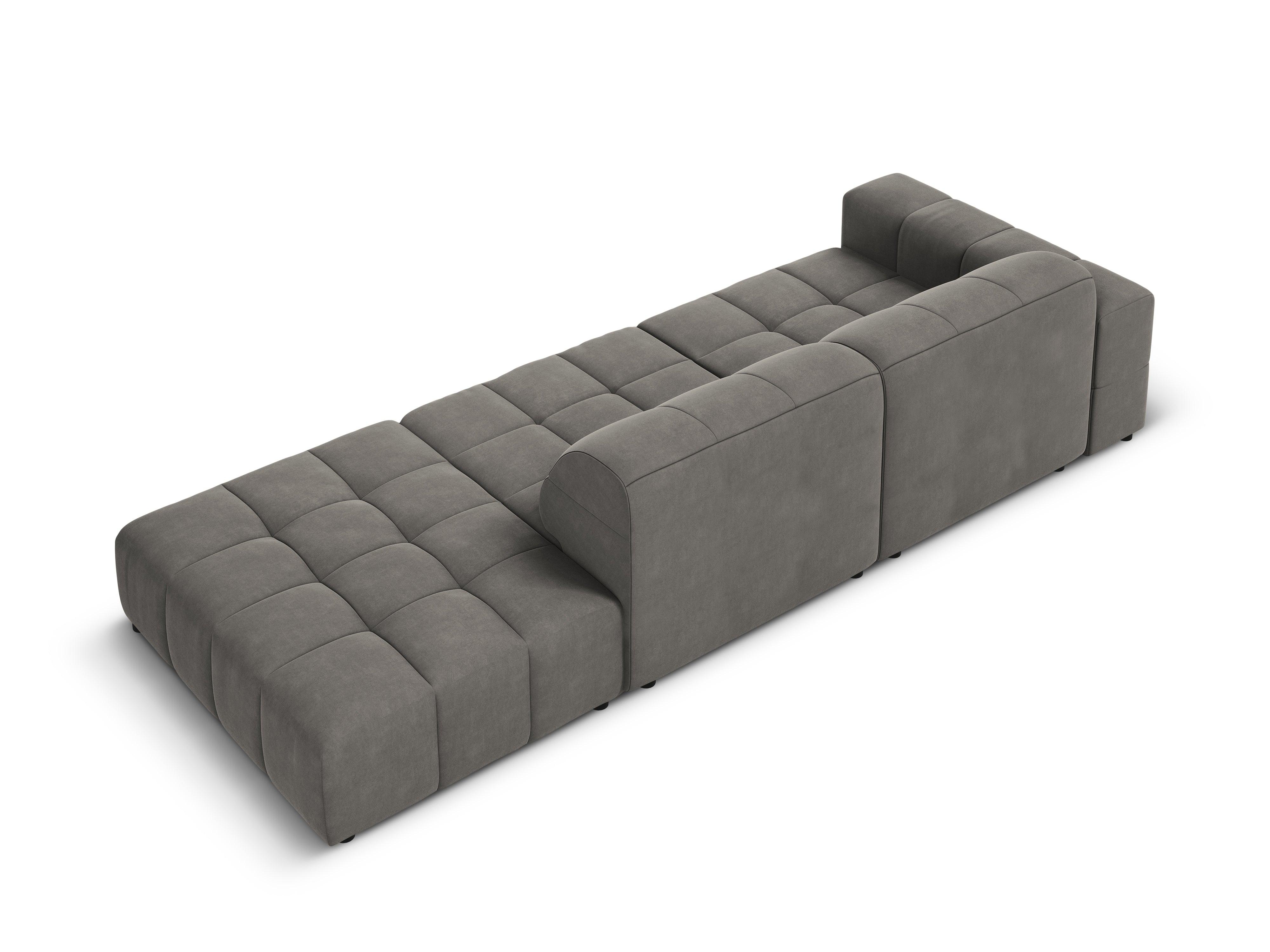 Sofa aksamitna prawostronna 3-osobowa CHICAGO szary Cosmopolitan Design    Eye on Design