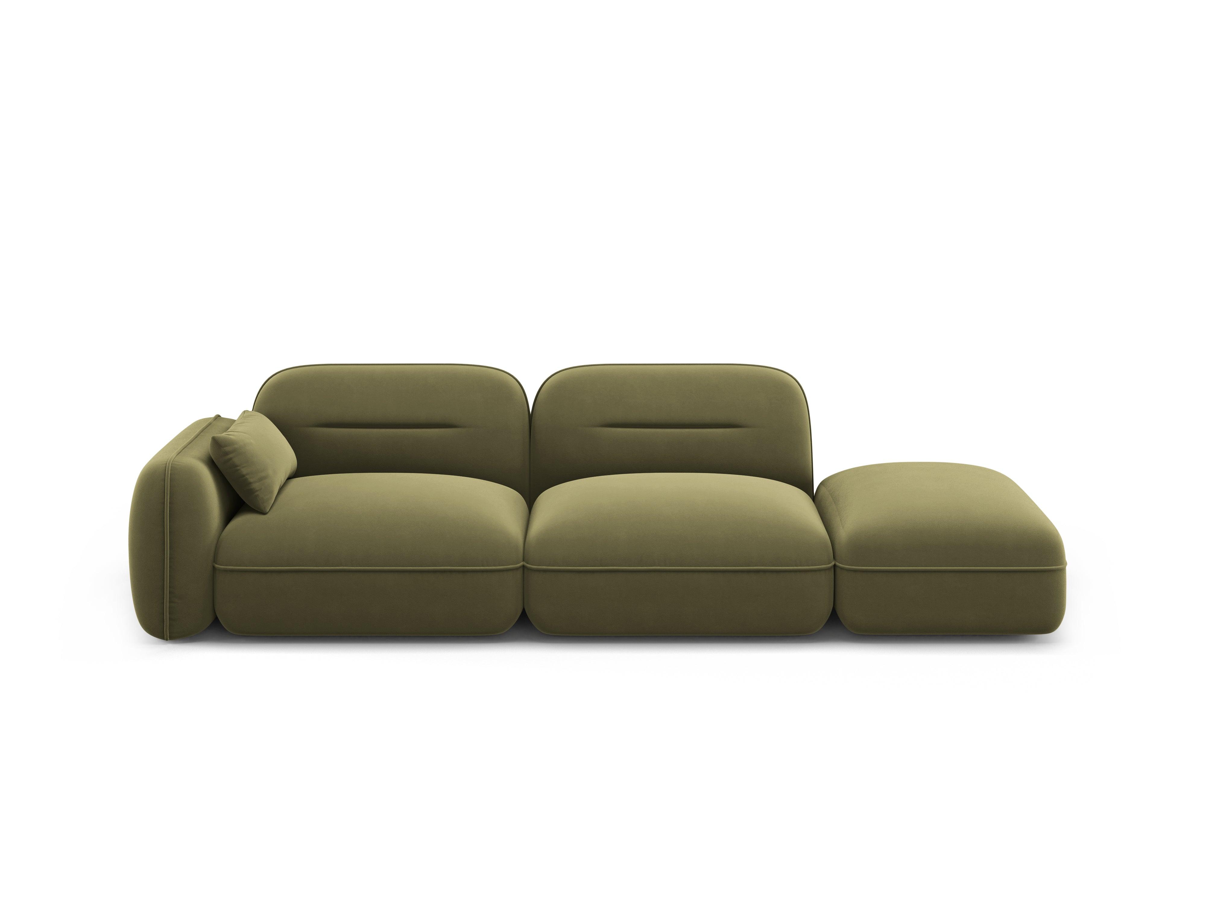 Sofa modułowa aksamitna prawostronna 3-osobowa SYDNEY jasnozielony Cosmopolitan Design    Eye on Design