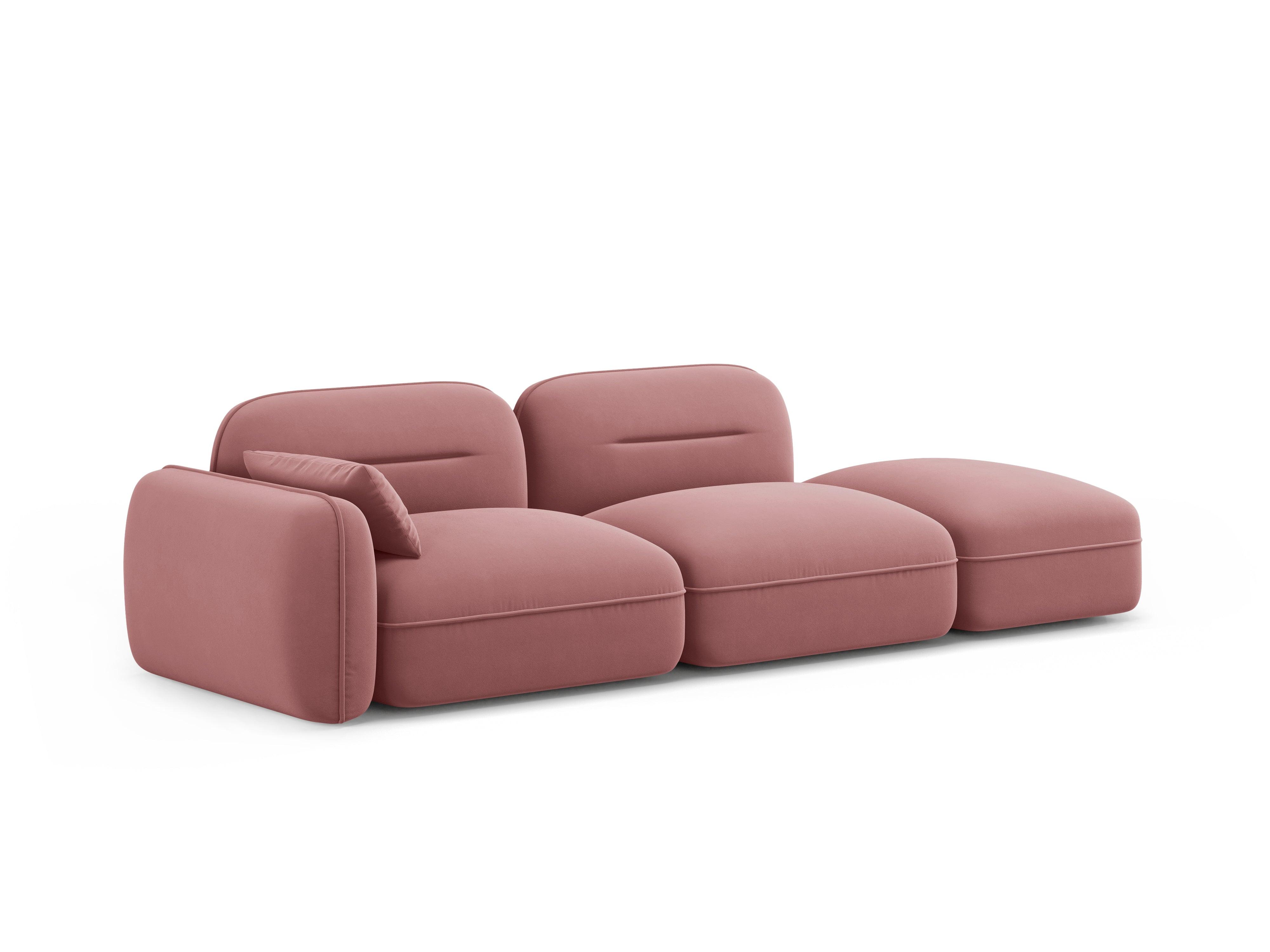 Sofa modułowa aksamitna prawostronna 3-osobowa SYDNEY łososiowy Cosmopolitan Design    Eye on Design