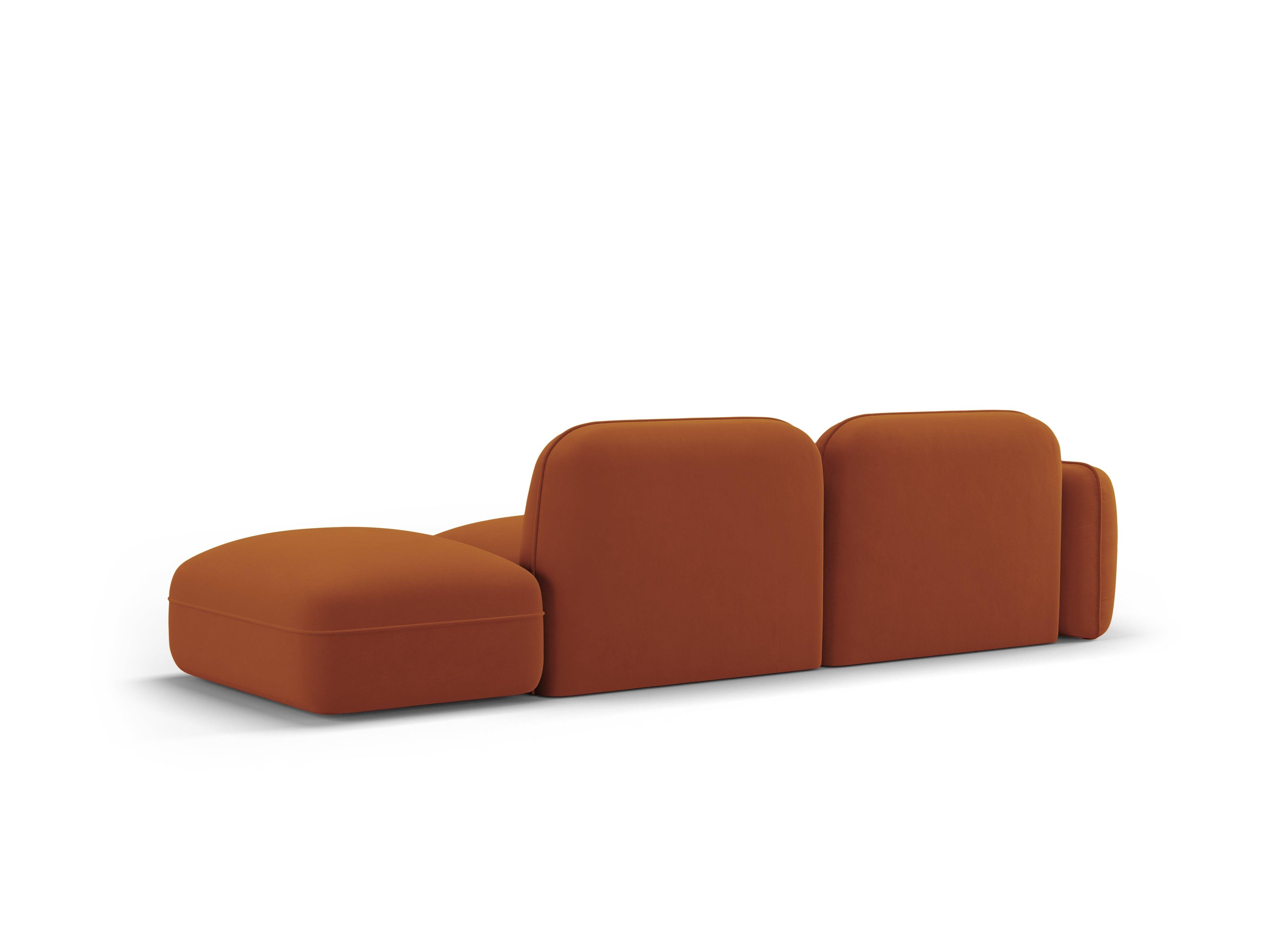 Sofa modułowa aksamitna prawostronna 3-osobowa SYDNEY terracotta Cosmopolitan Design    Eye on Design