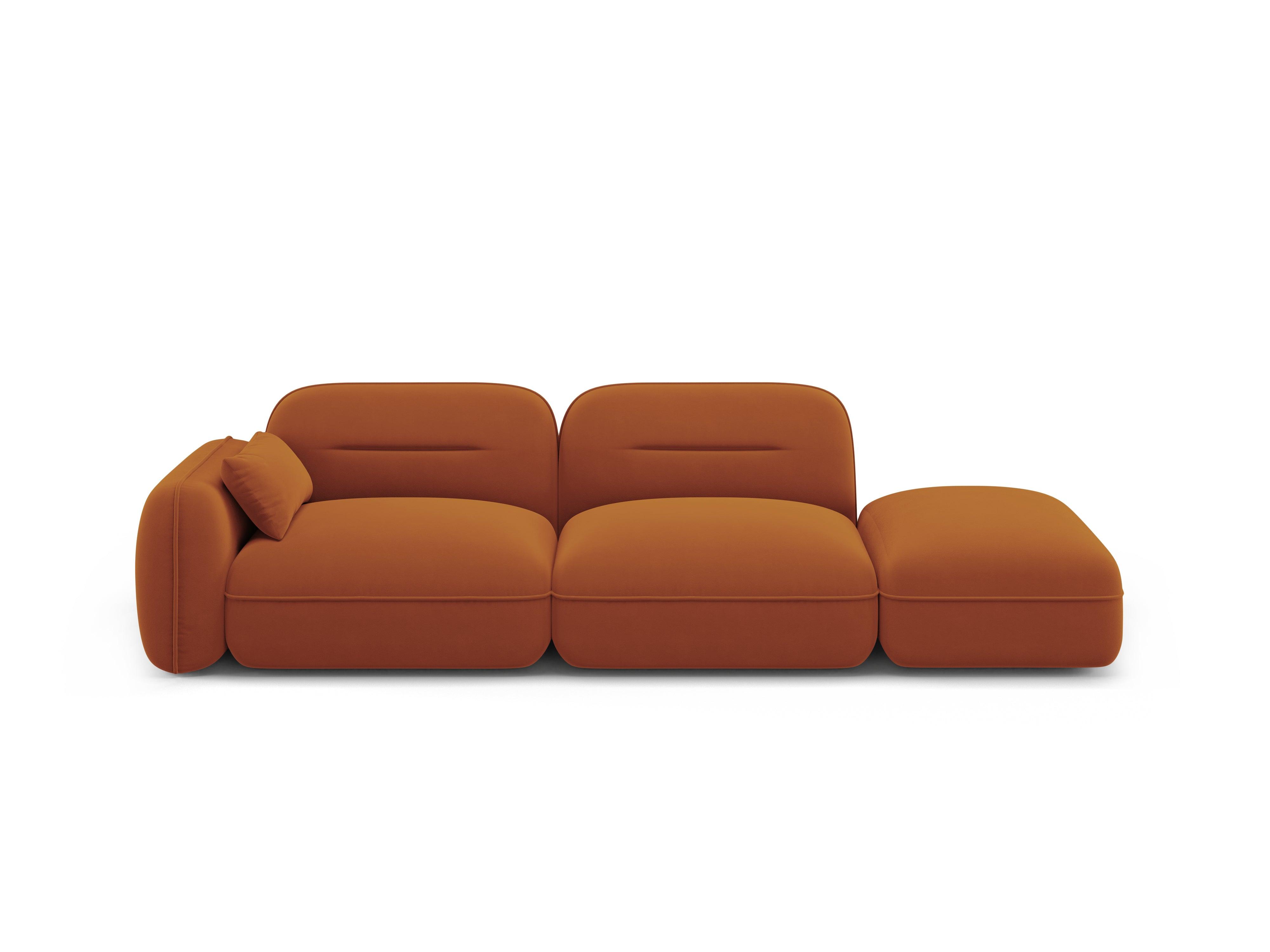 Sofa modułowa aksamitna prawostronna 3-osobowa SYDNEY terracotta Cosmopolitan Design    Eye on Design