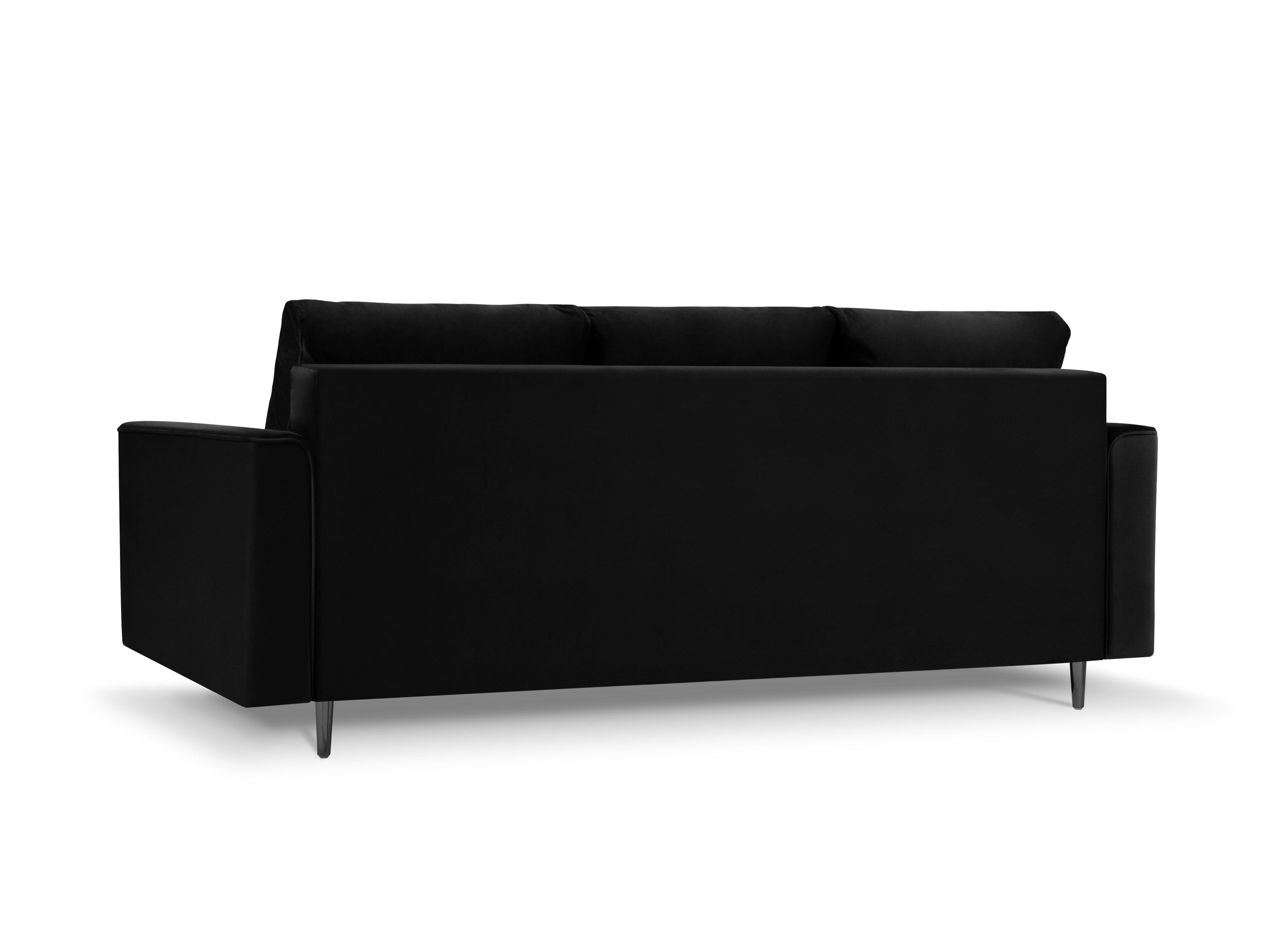 Sofa aksamitna z funkcją spania CARTADERA czarny z czarną podstawą Mazzini Sofas    Eye on Design