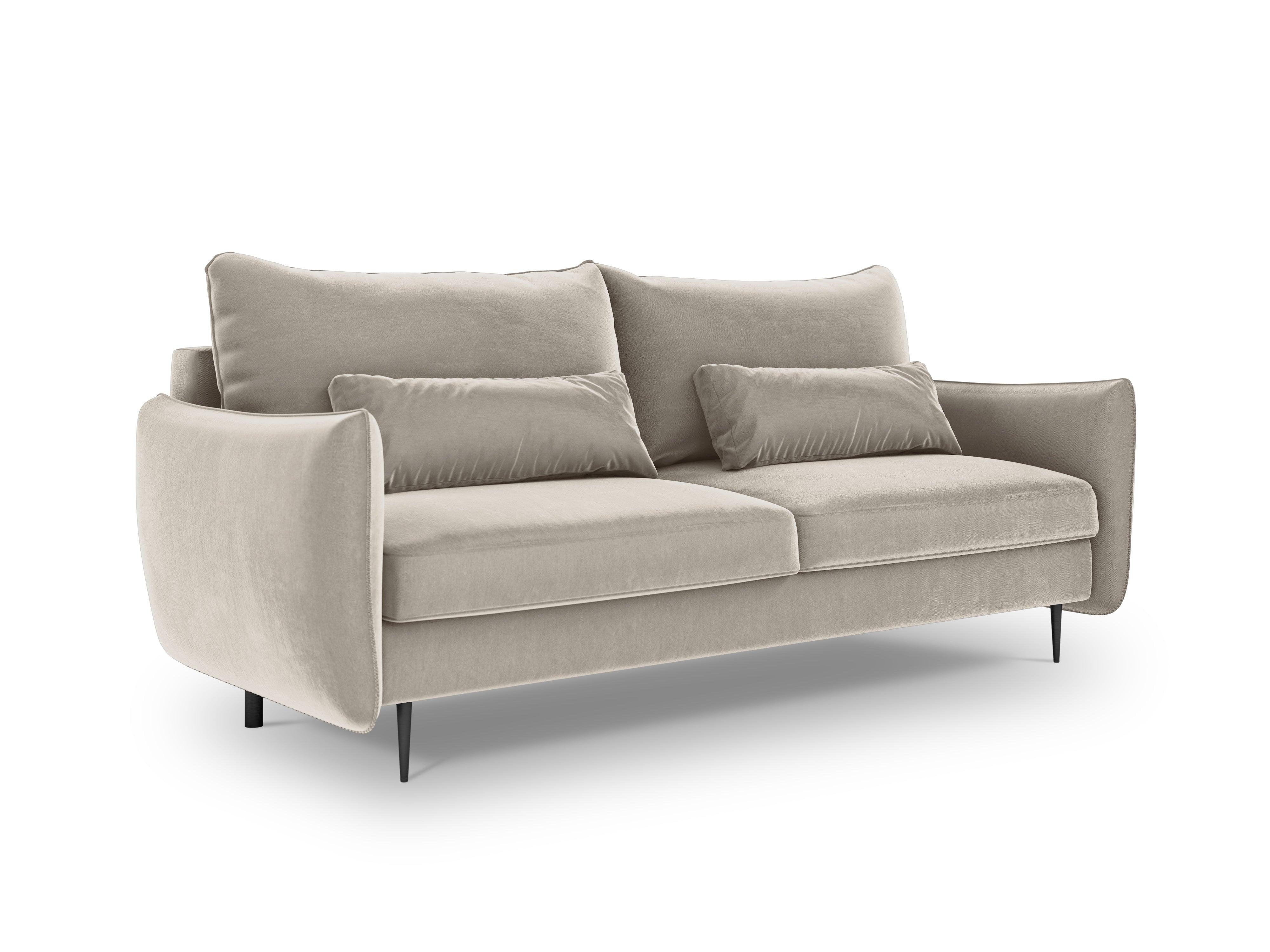 Sofa aksamitna z funkcją spania VERMONT beżowy Cosmopolitan Design    Eye on Design