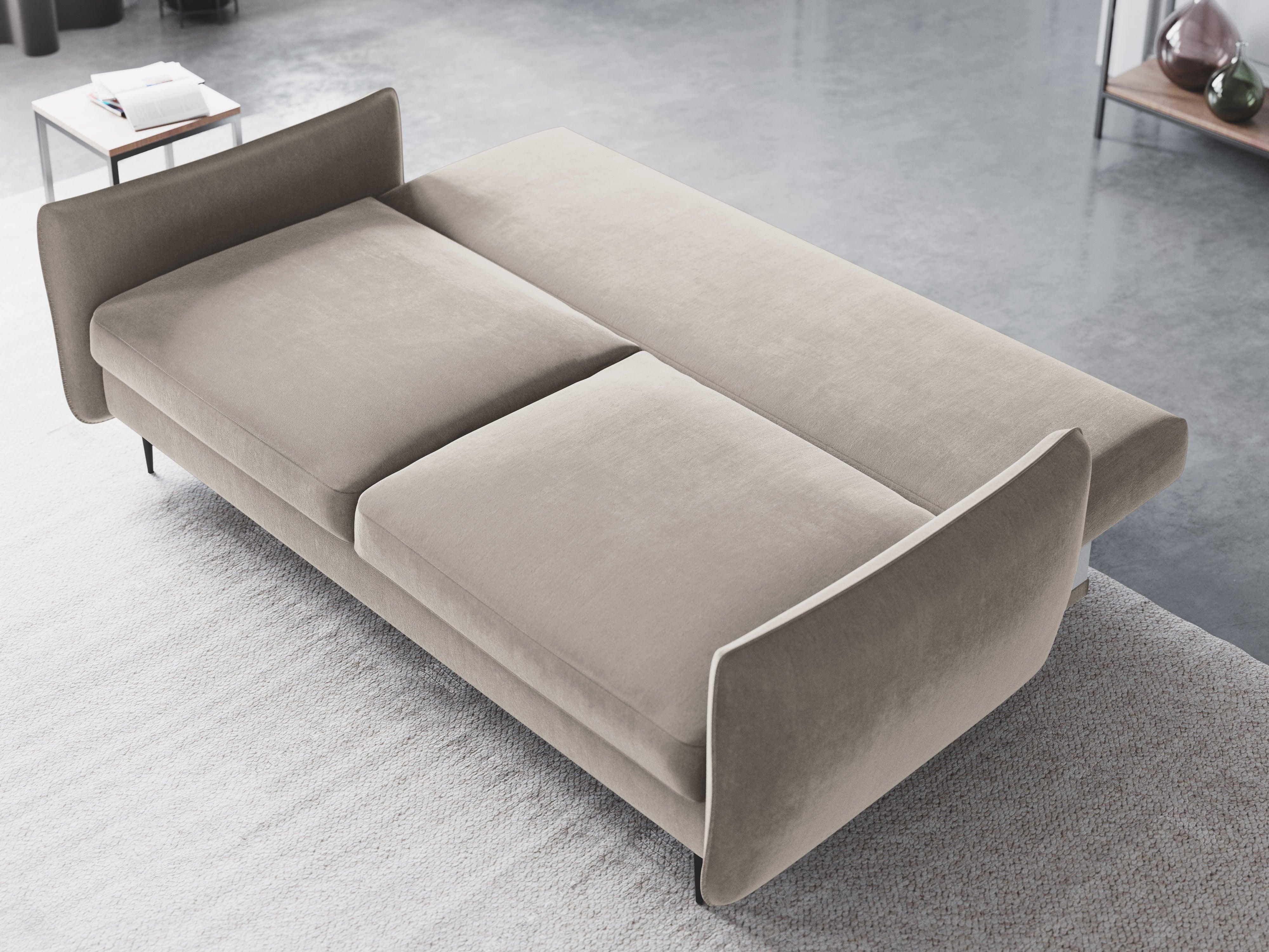 Sofa aksamitna z funkcją spania VERMONT beżowy Cosmopolitan Design    Eye on Design