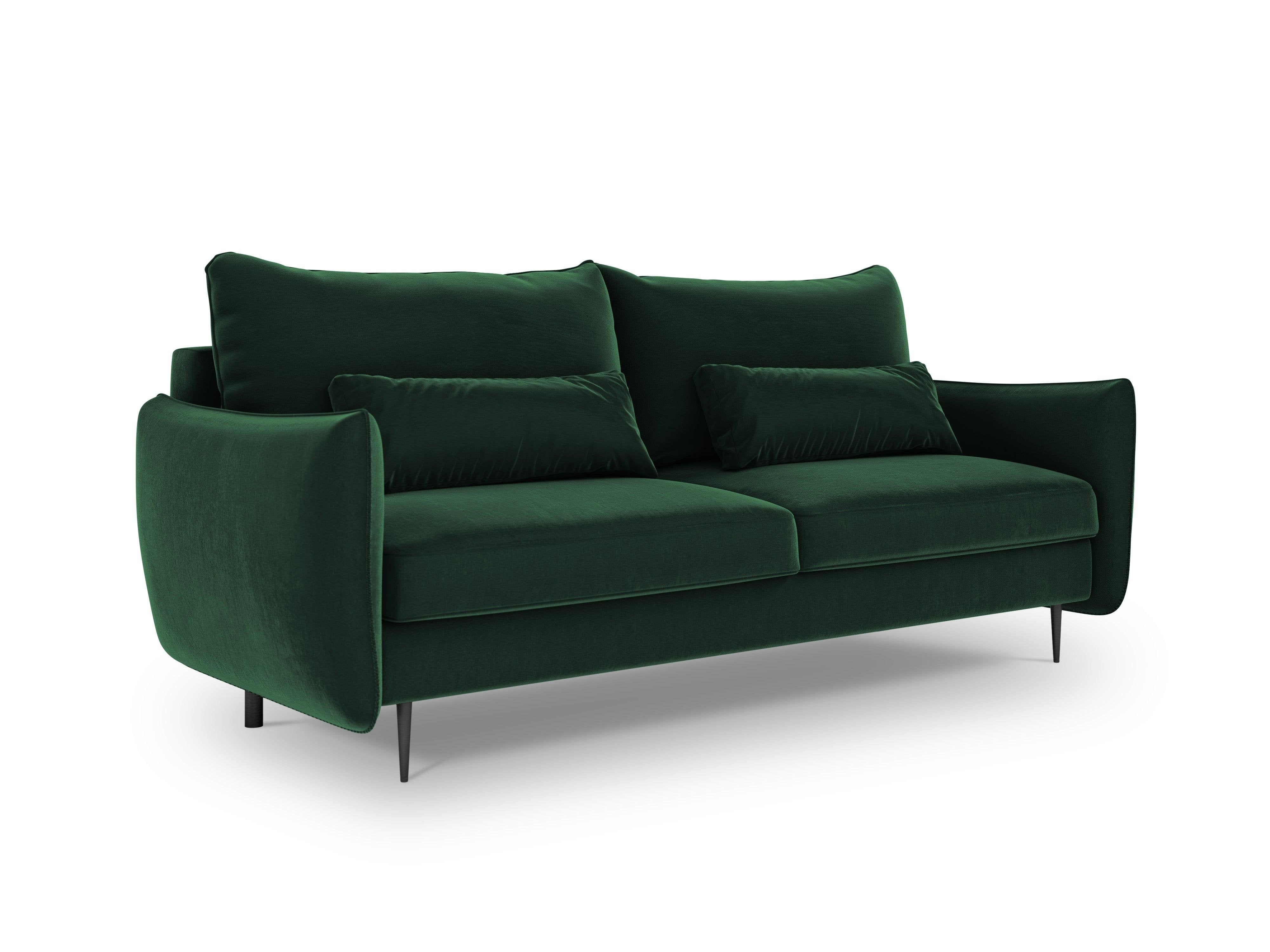 Sofa aksamitna z funkcją spania VERMONT butelkowa zieleń Cosmopolitan Design    Eye on Design