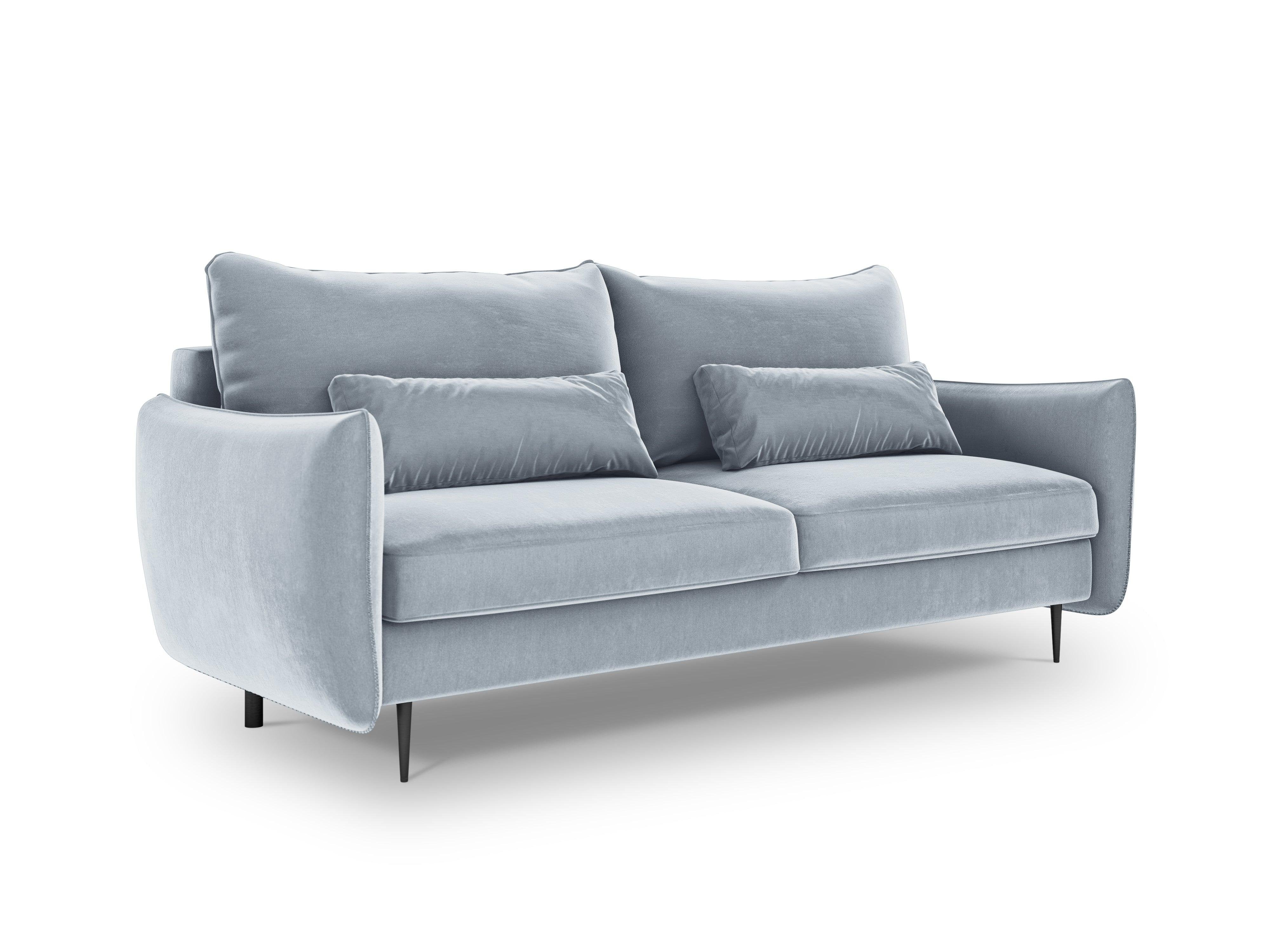 Sofa aksamitna z funkcją spania VERMONT jasnoniebieski Cosmopolitan Design    Eye on Design