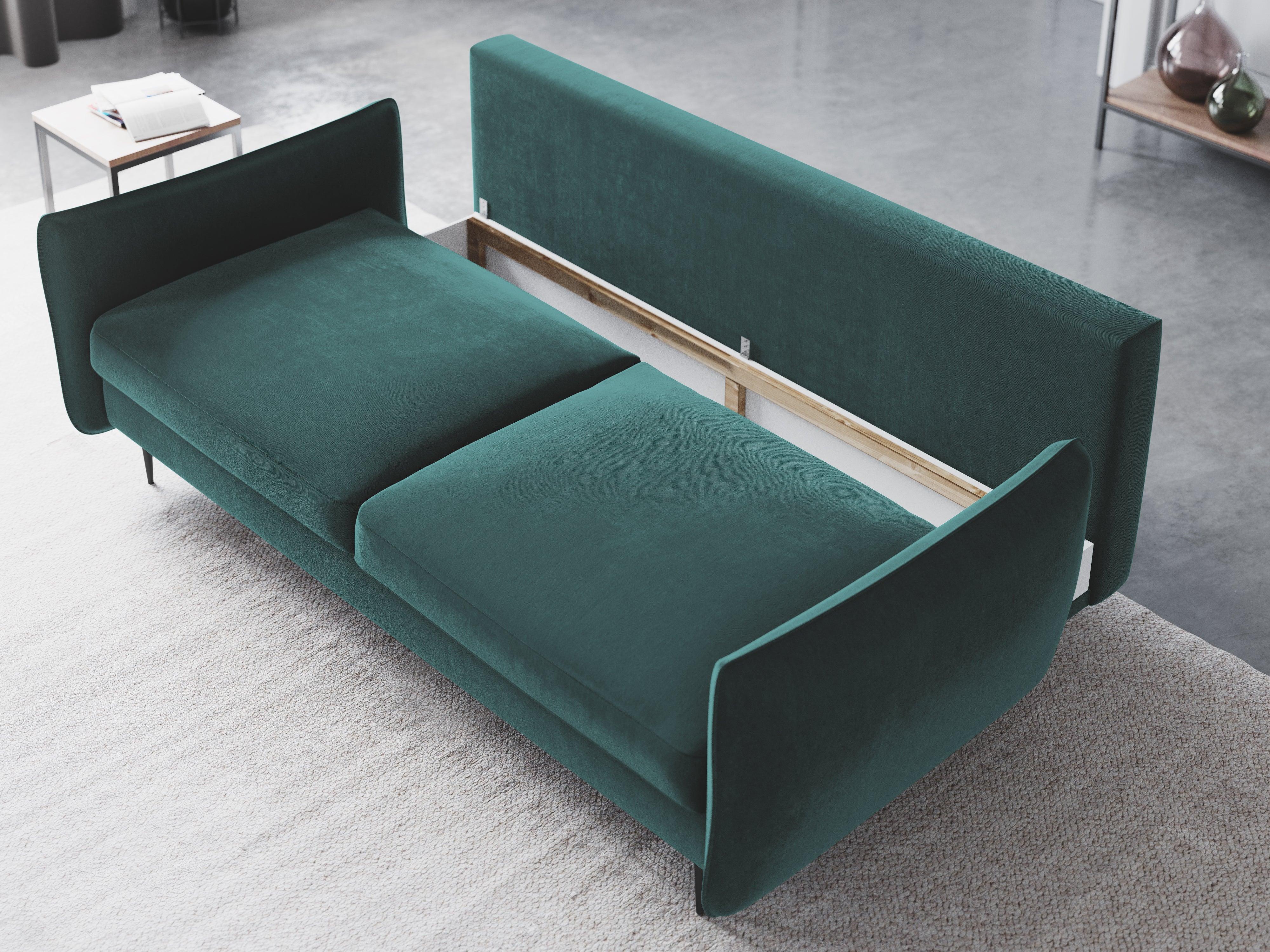 Sofa aksamitna z funkcją spania VERMONT petrol Cosmopolitan Design    Eye on Design