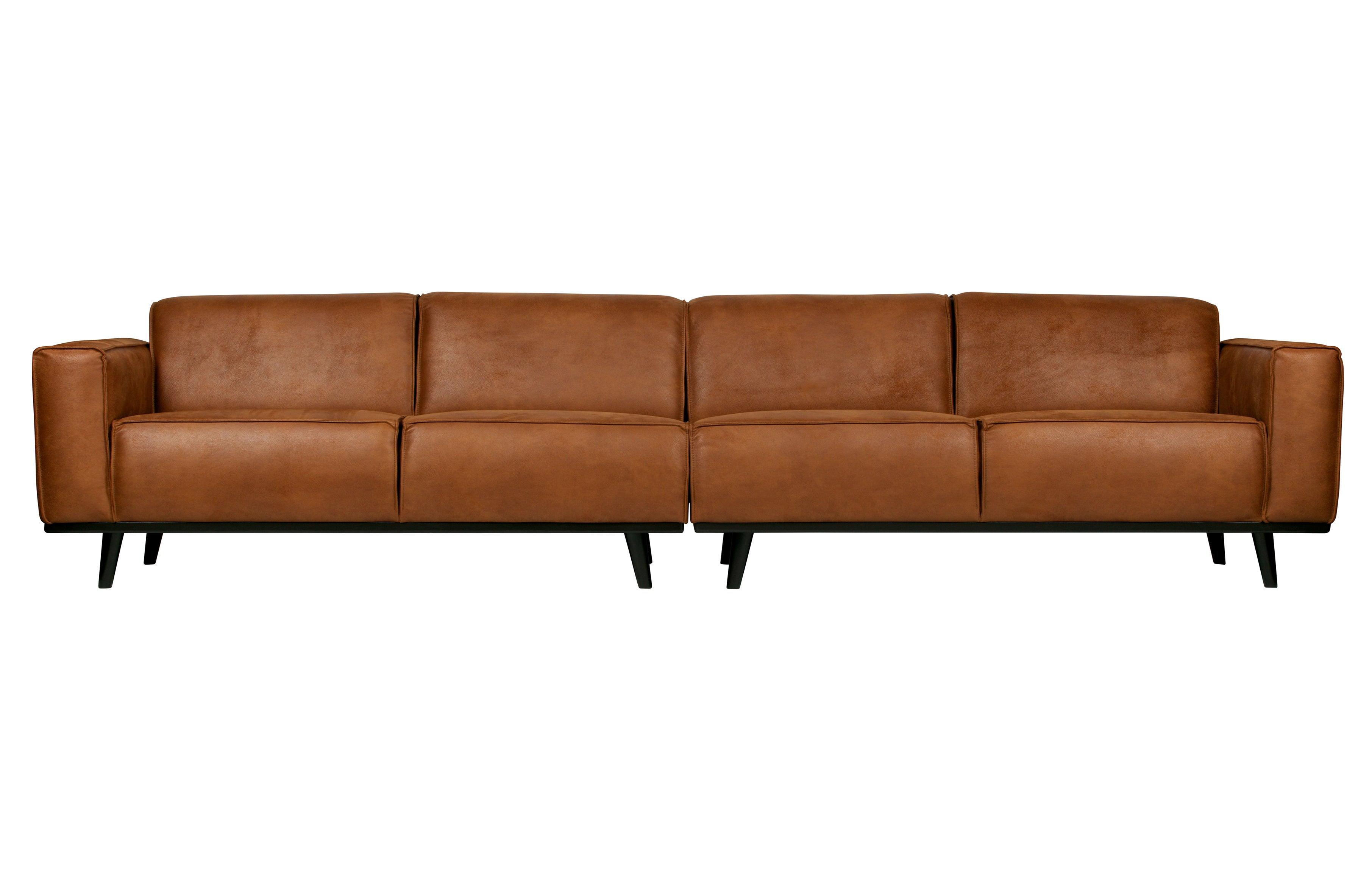 Sofa ekoskóra 4-osobowa STATEMENT koniakowy Be Pure 372 cm   Eye on Design