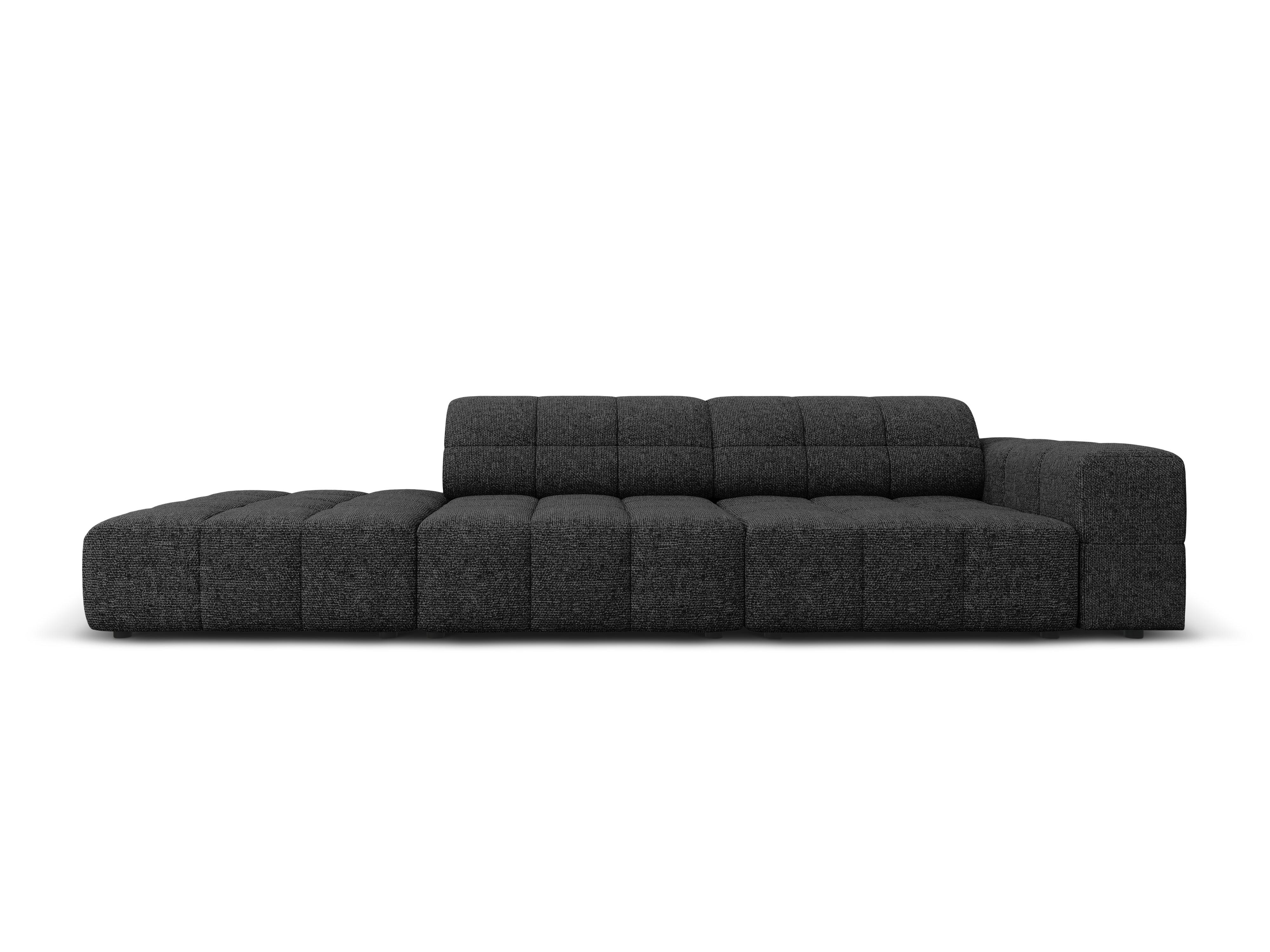 Sofa lewostronna 3-osobowa CHICAGO czarny szenil Cosmopolitan Design    Eye on Design