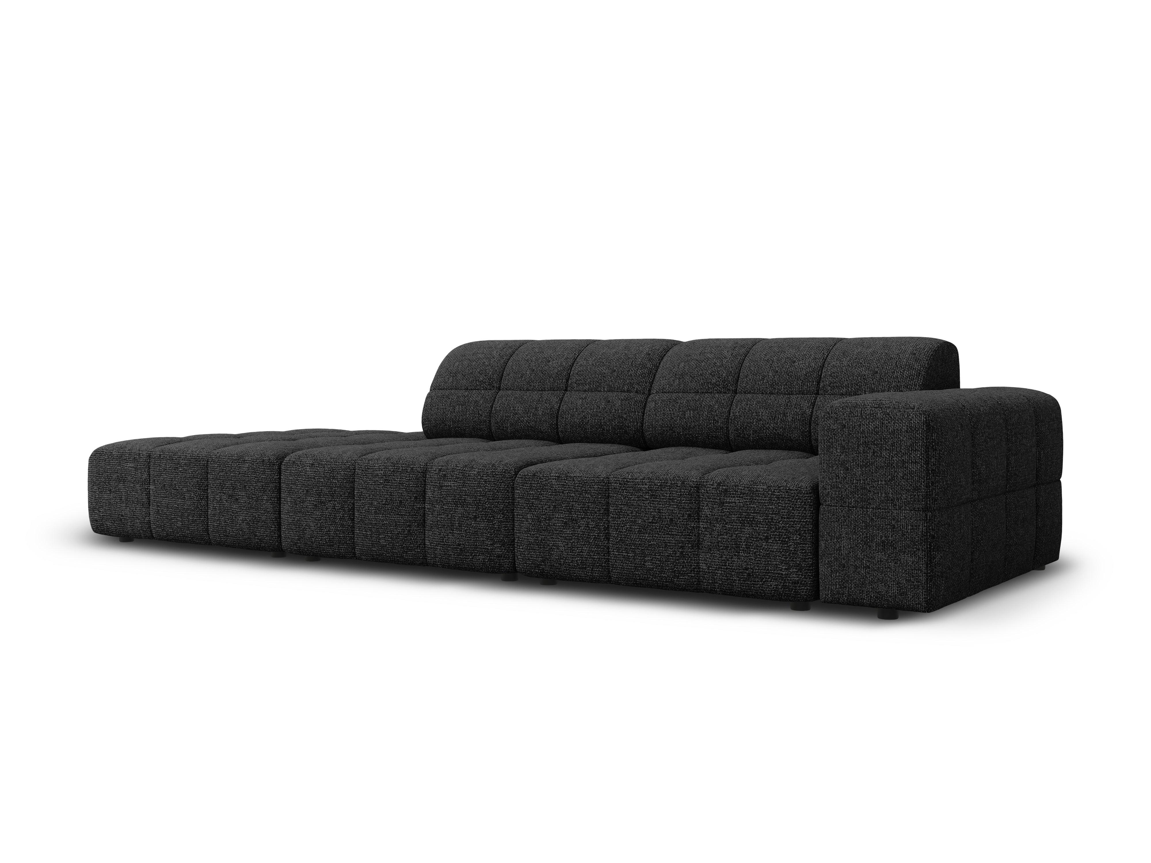 Sofa lewostronna 3-osobowa CHICAGO czarny szenil Cosmopolitan Design    Eye on Design