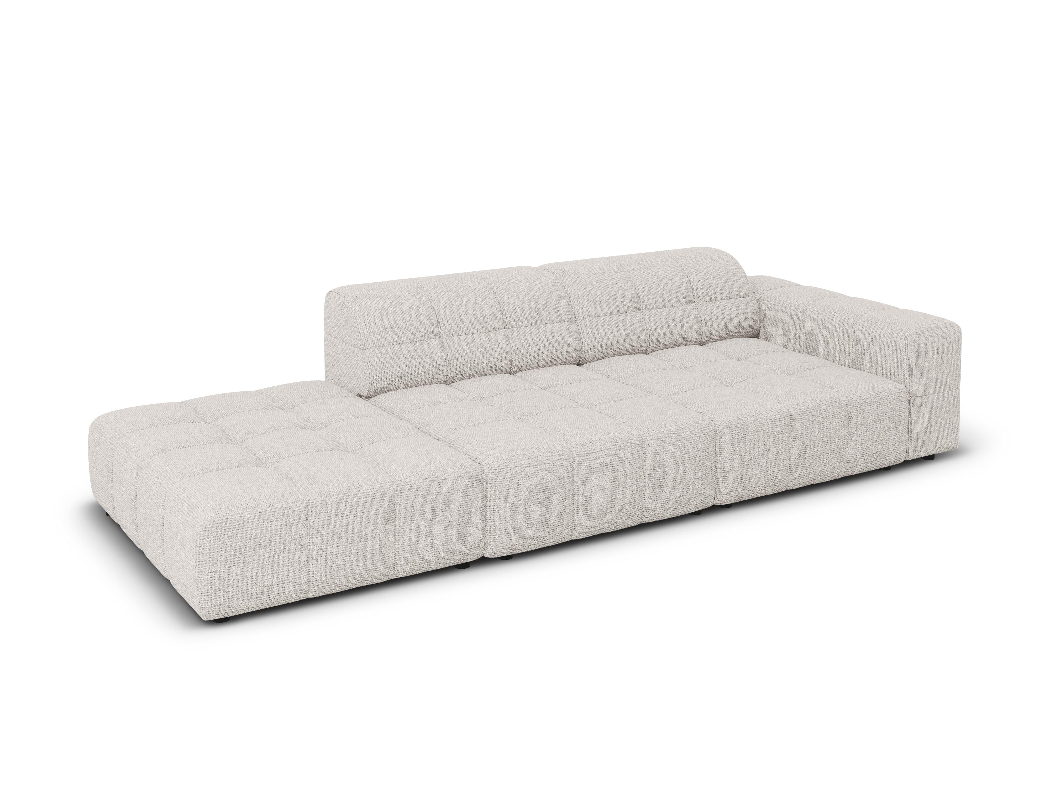 Sofa lewostronna 3-osobowa CHICAGO jasnoszary szenil Cosmopolitan Design    Eye on Design