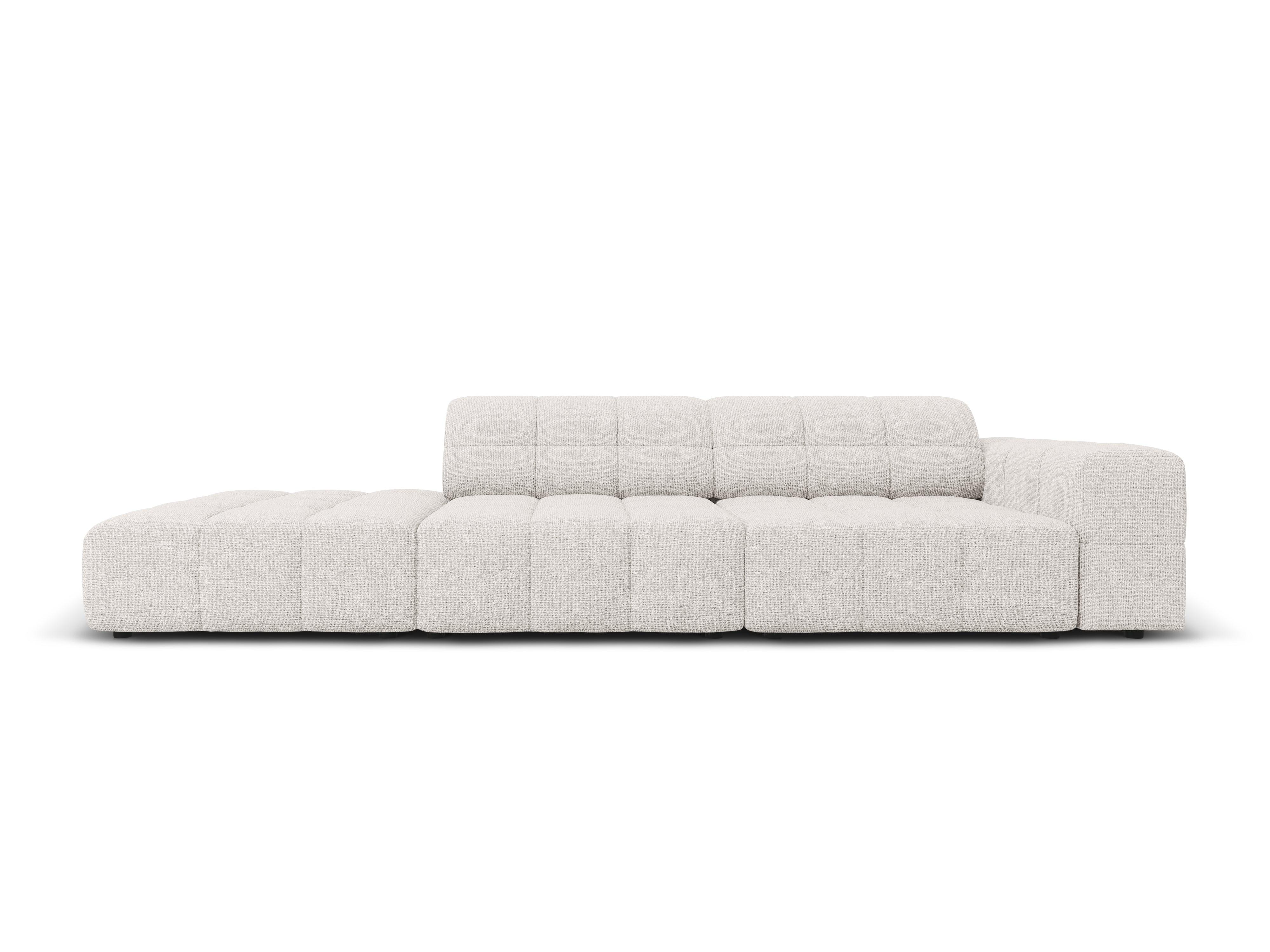 Sofa lewostronna 3-osobowa CHICAGO jasnoszary szenil Cosmopolitan Design    Eye on Design