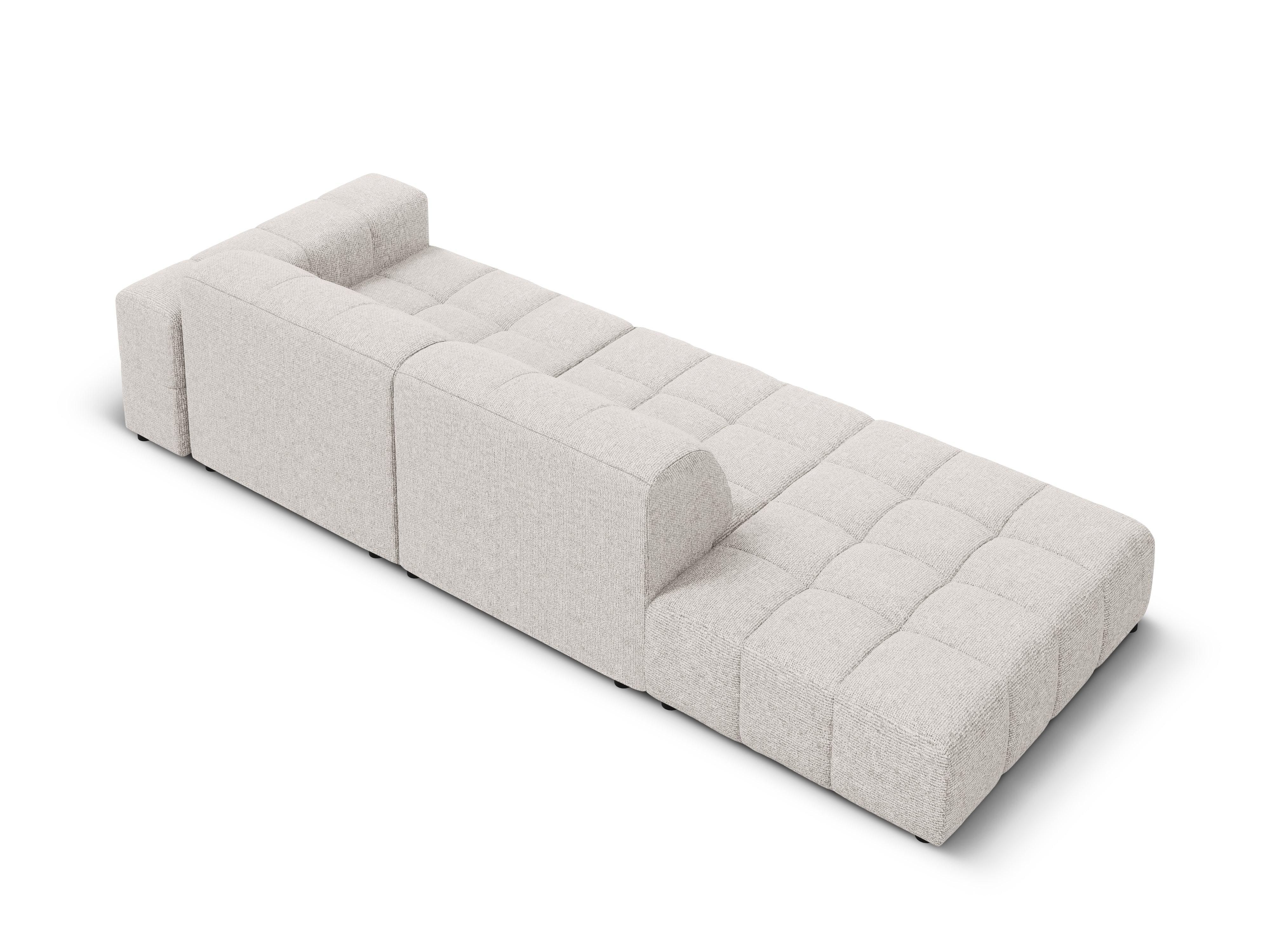 Sofa lewostronna 3-osobowa CHICAGO jasnoszary szenil Cosmopolitan Design    Eye on Design