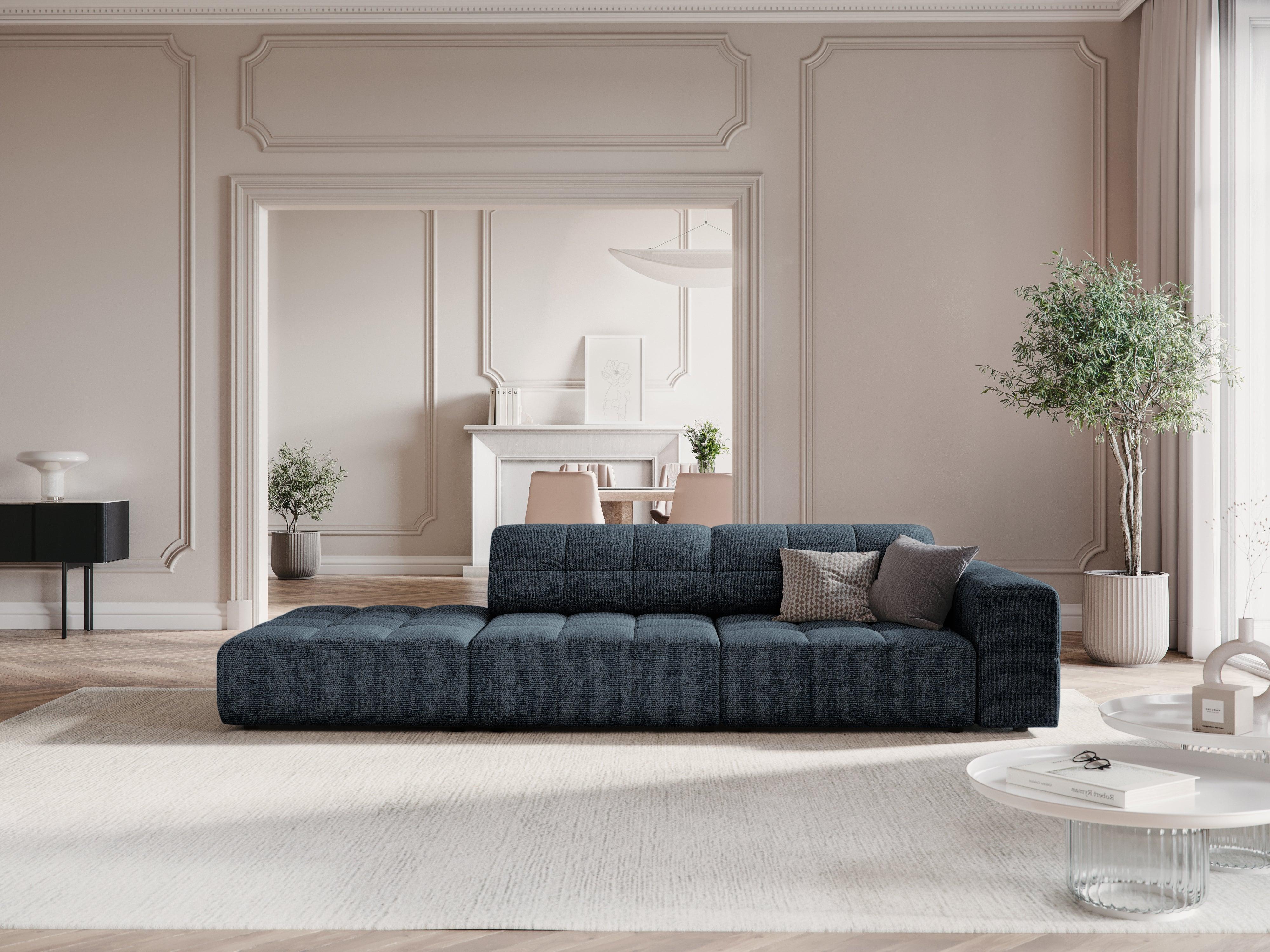 Sofa lewostronna 3-osobowa CHICAGO niebieski szenil Cosmopolitan Design    Eye on Design