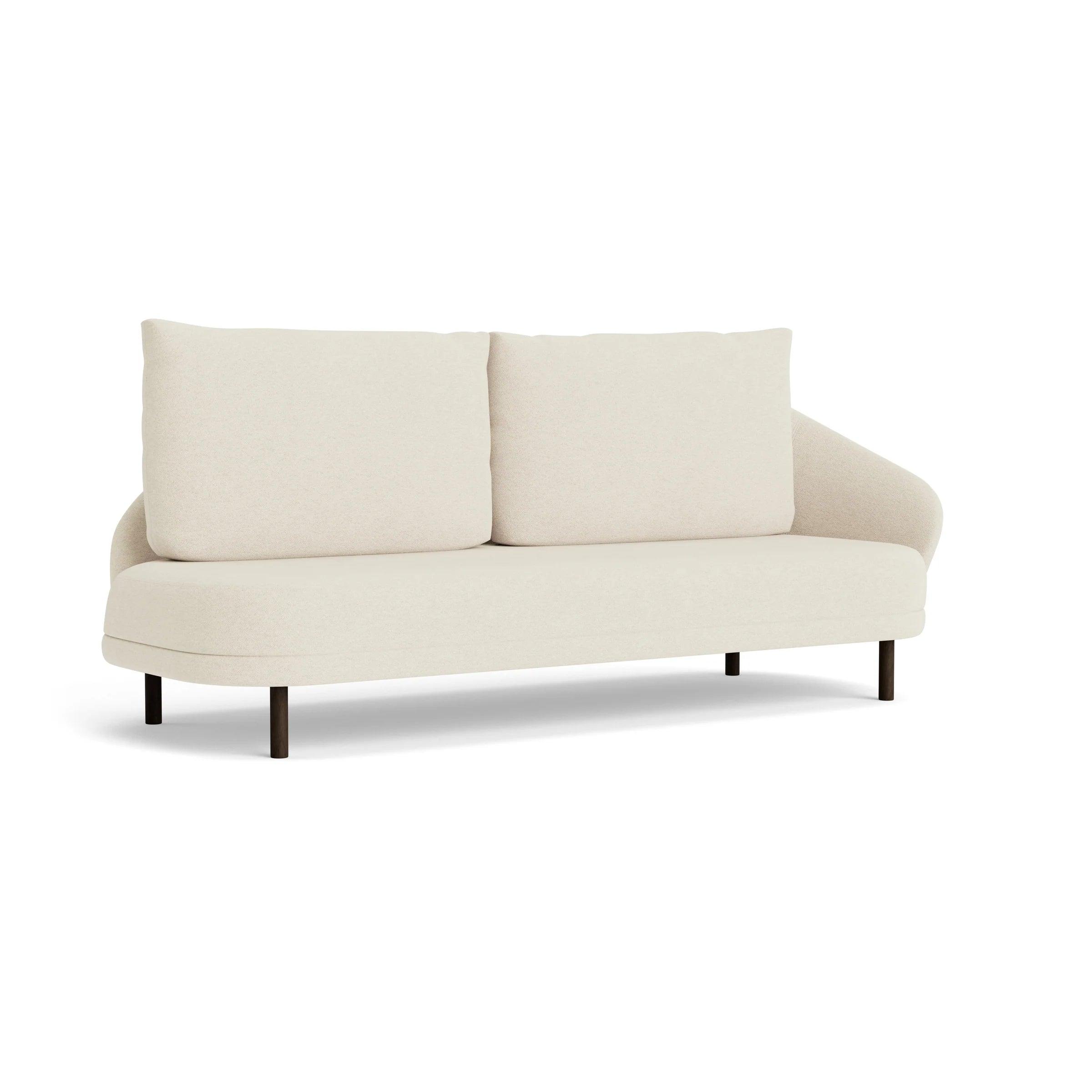 Sofa lewostronna NEW WAVE dębowy NORR11 ciemny dębowy tkanina boucle kremowy  Eye on Design