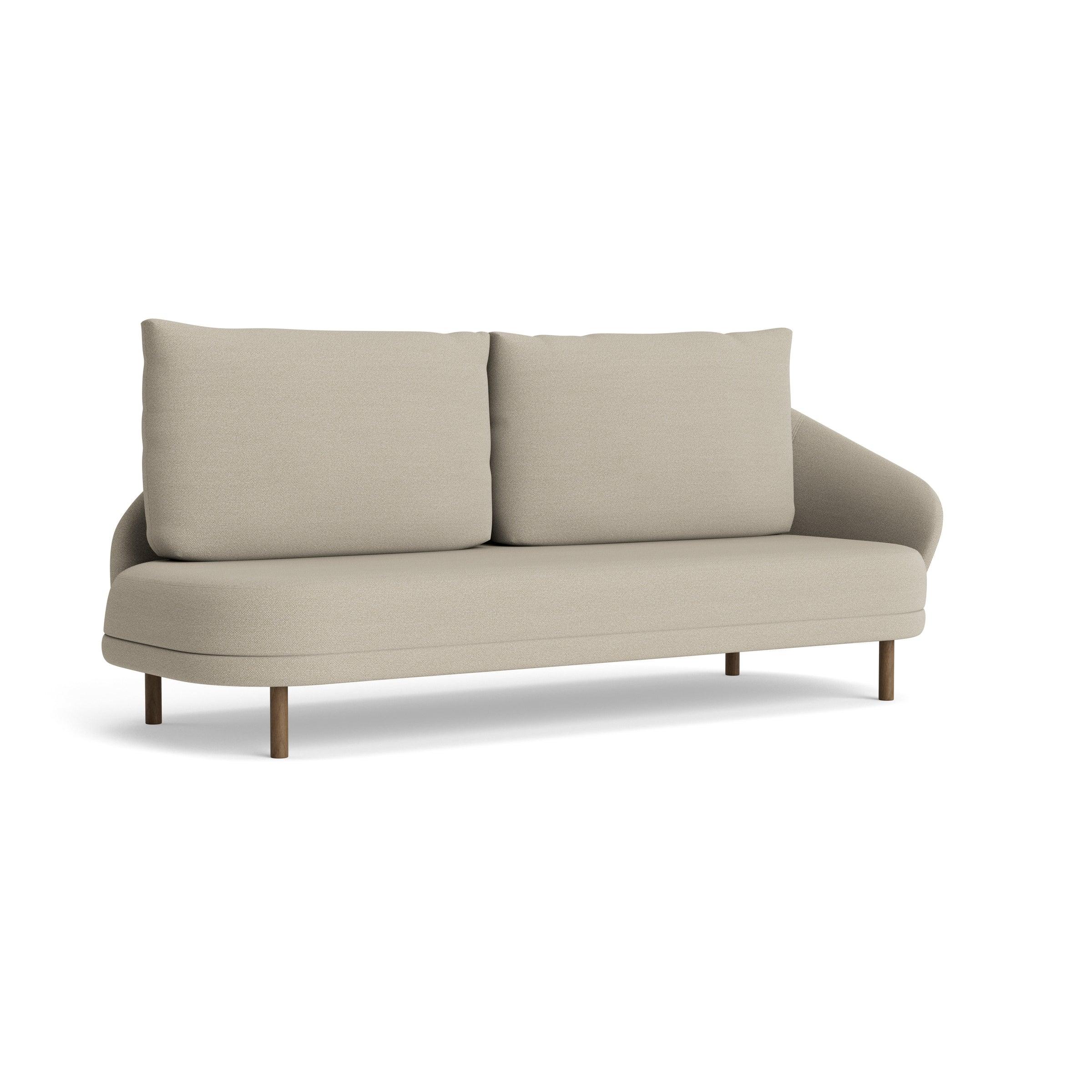 Sofa lewostronna NEW WAVE dębowy NORR11 ciemnobrązowy dębowy tkanina beżowy  Eye on Design