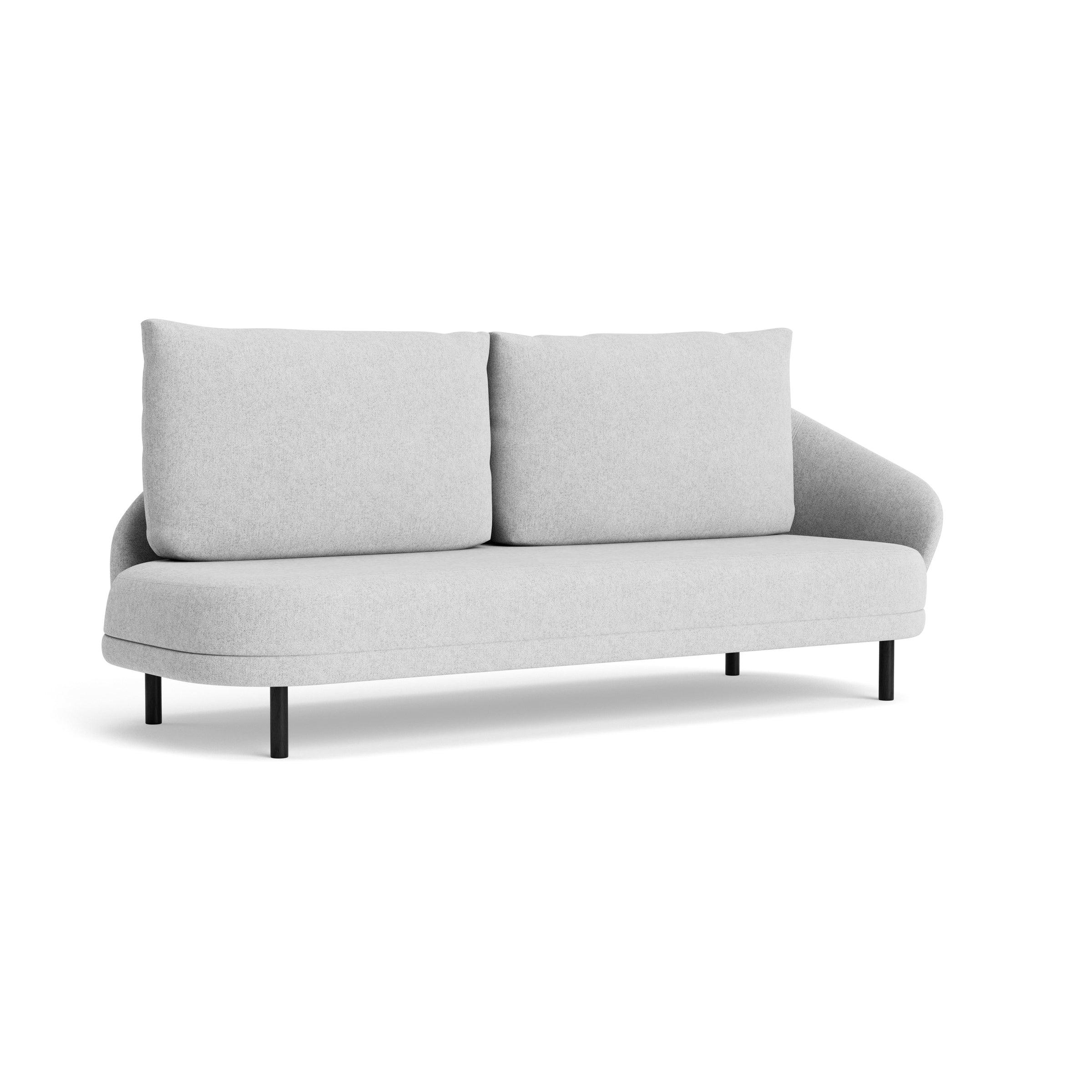 Sofa lewostronna NEW WAVE dębowy NORR11 czarny dębowy tkanina jasnoszary  Eye on Design