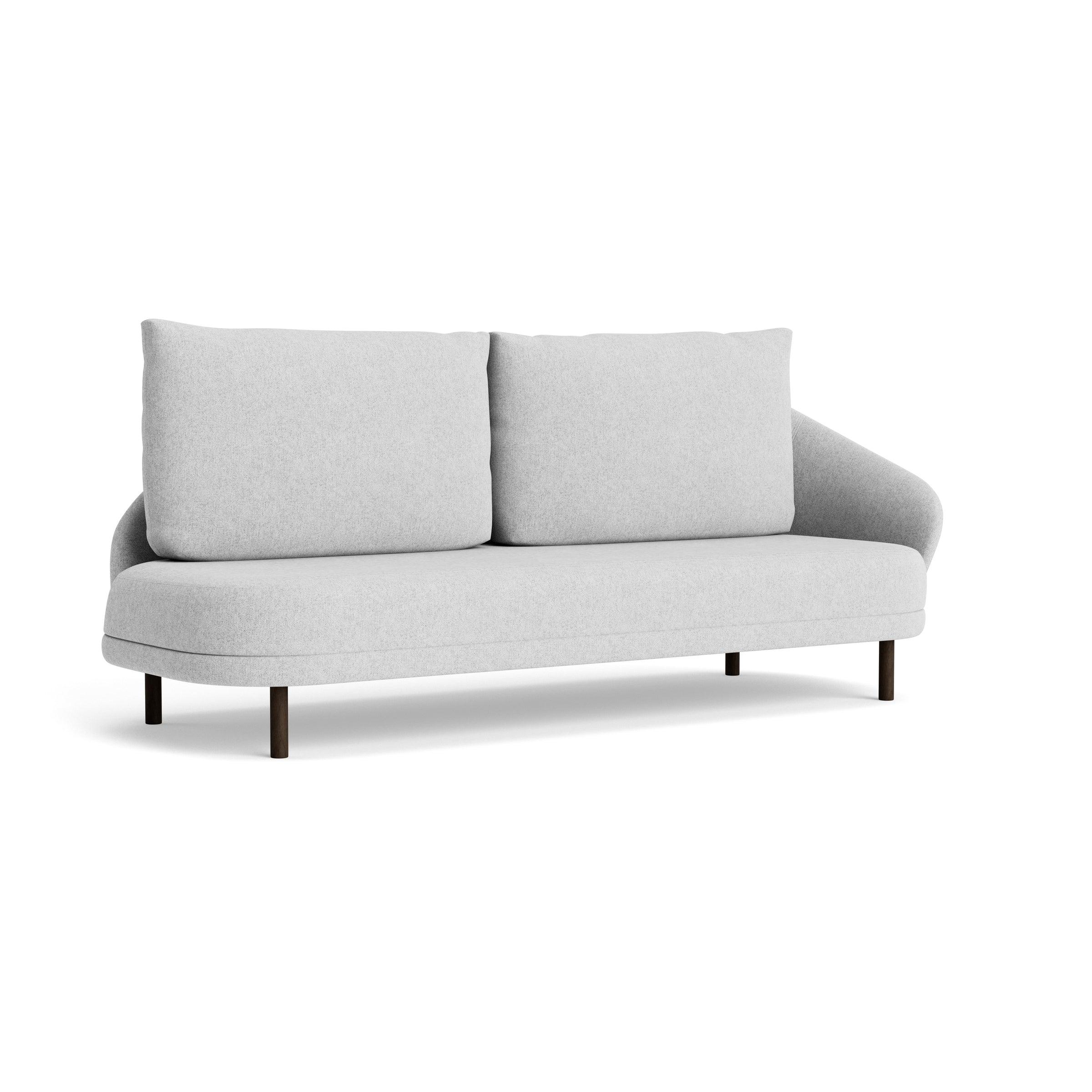 Sofa lewostronna NEW WAVE dębowy NORR11 ciemny dębowy tkanina jasnoszary  Eye on Design