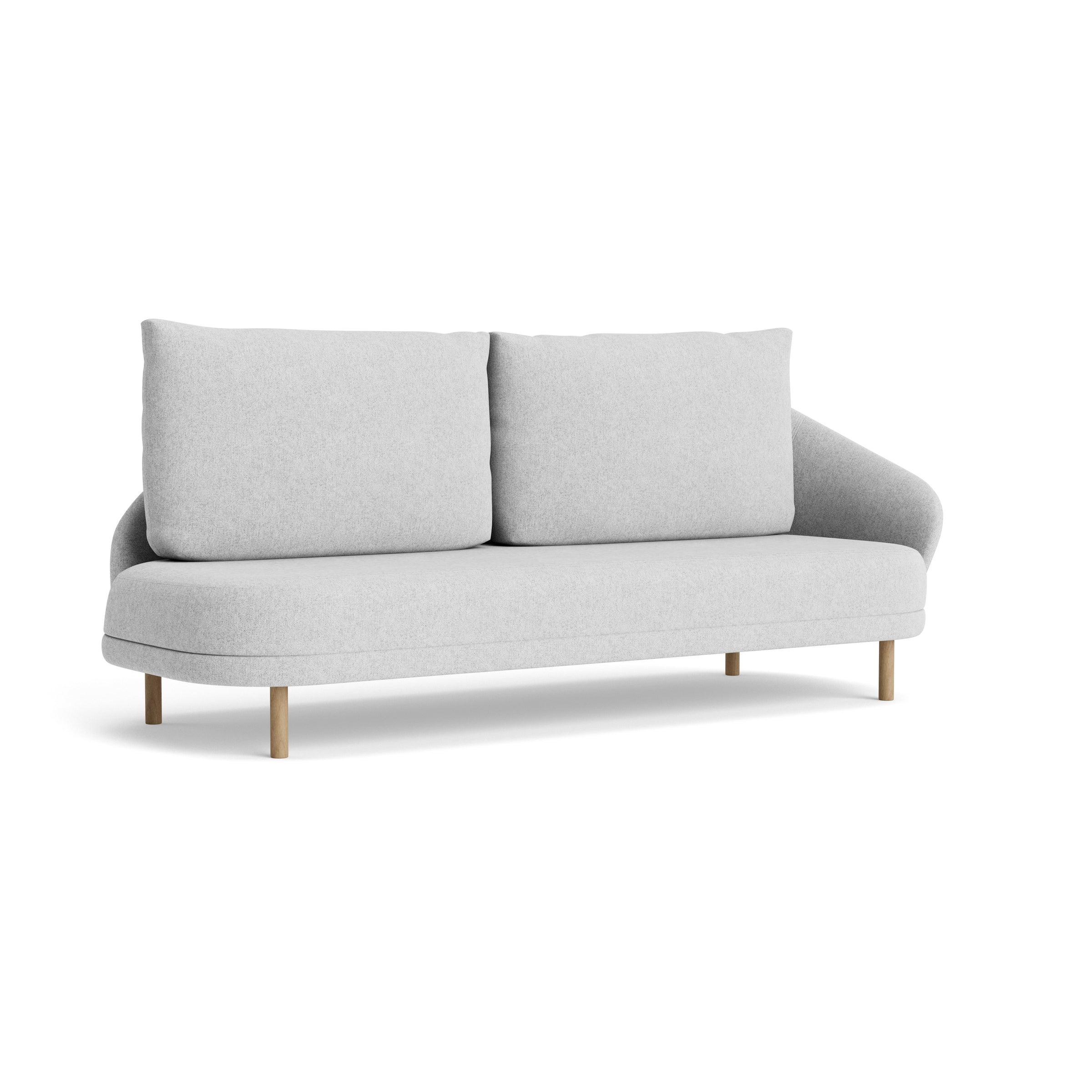 Sofa lewostronna NEW WAVE dębowy NORR11 naturalny dębowy tkanina jasnoszary  Eye on Design