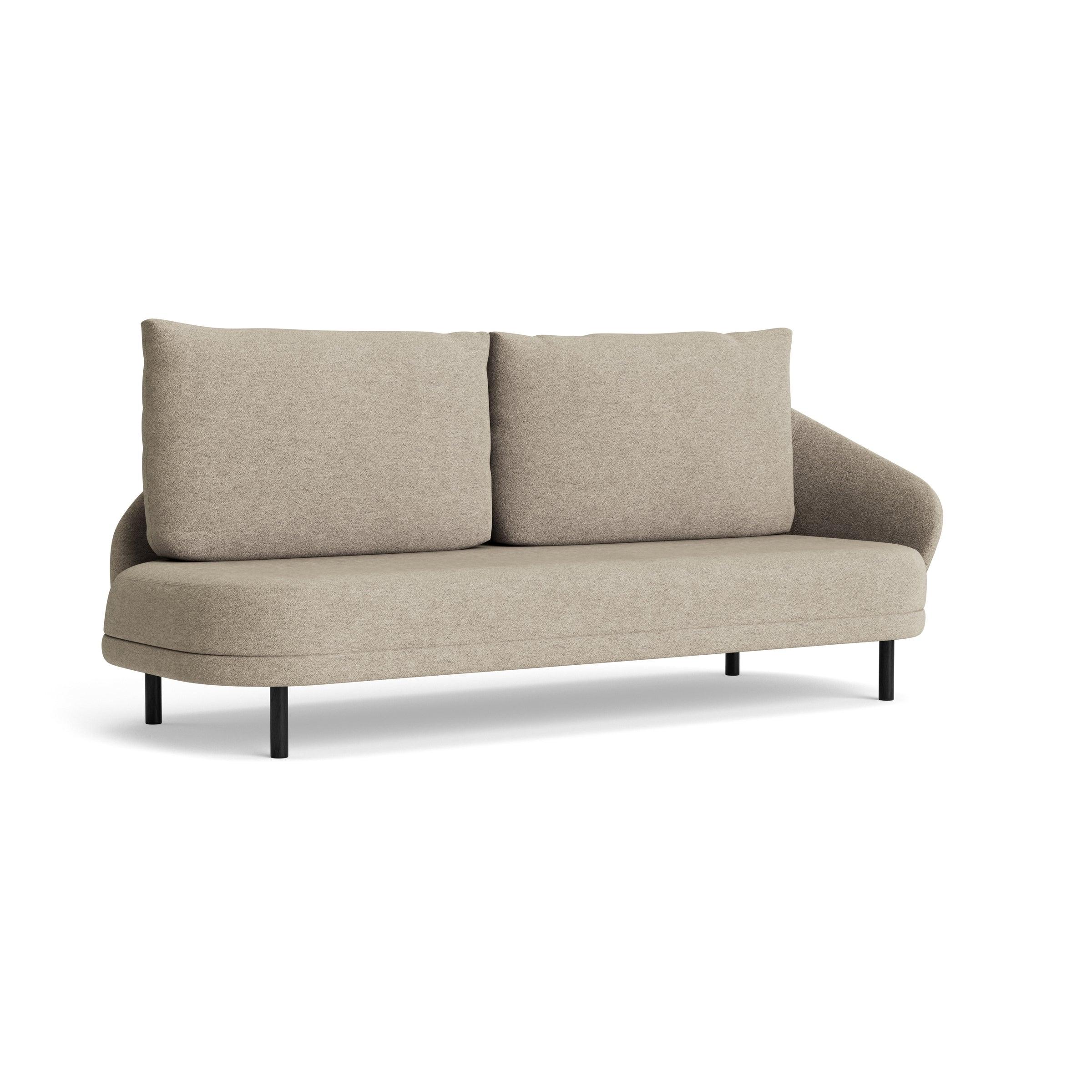 Sofa lewostronna NEW WAVE dębowy NORR11 czarny dębowy tkanina boucle beżowy  Eye on Design