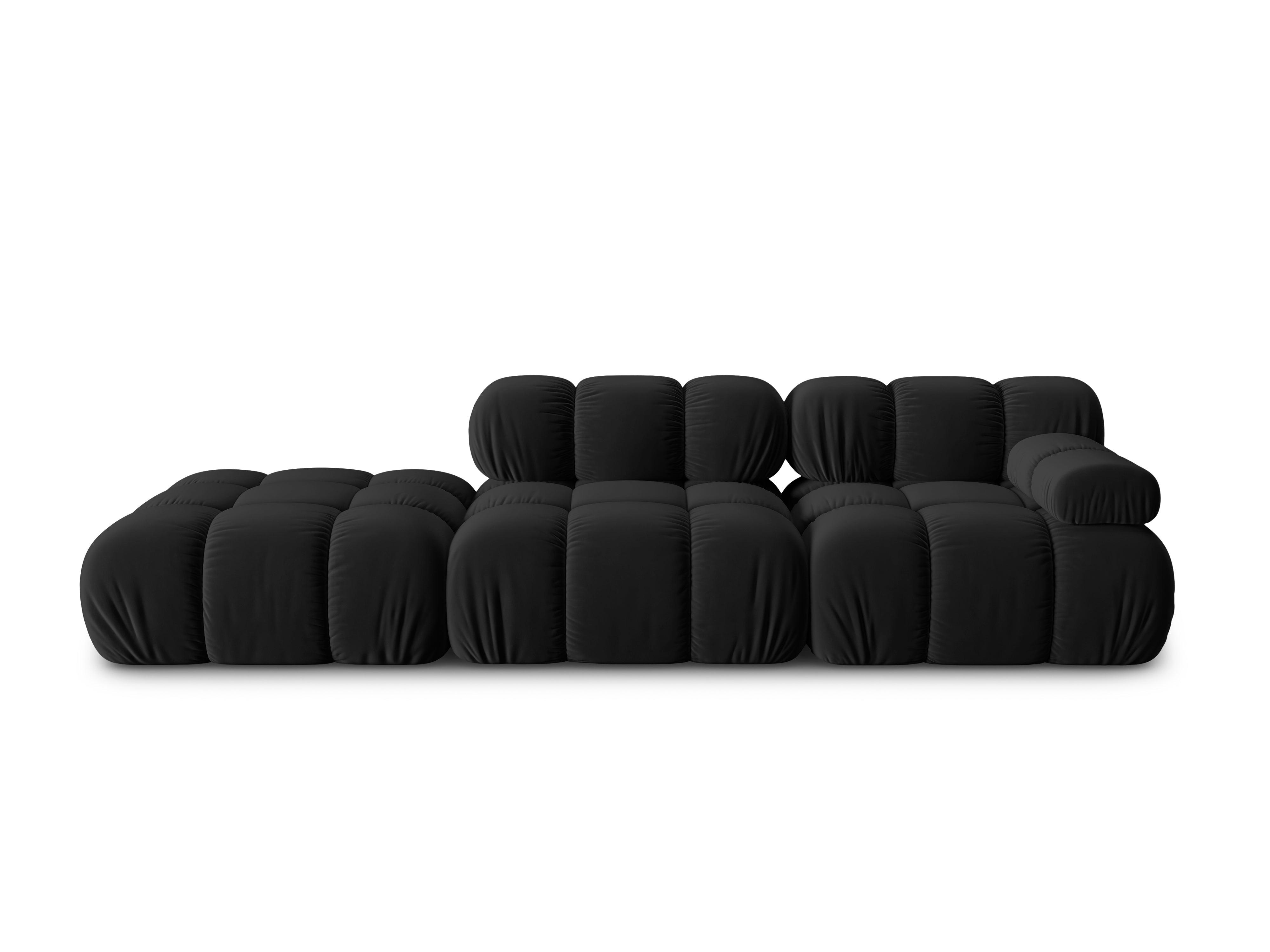 Sofa modułowa aksamitna lewostronna 4-osobowa TROPEA czarny Milo Casa    Eye on Design