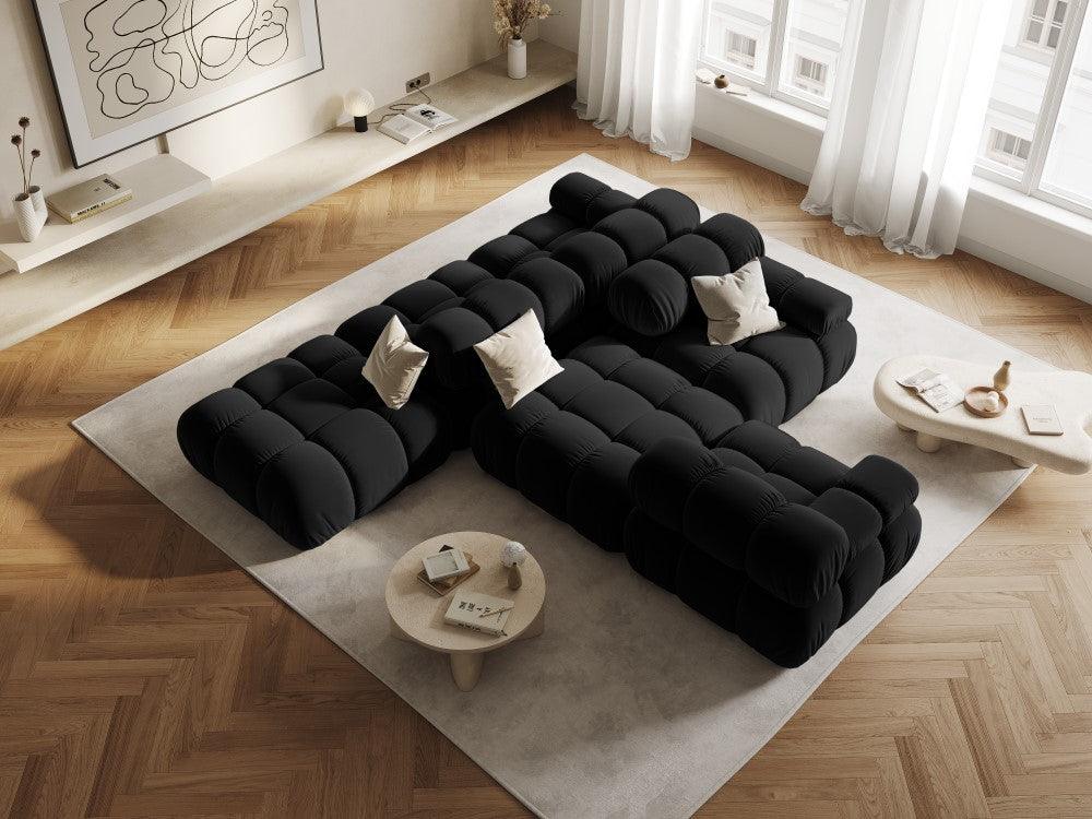 Sofa modułowa aksamitna lewostronna 4-osobowa TROPEA czarny Milo Casa    Eye on Design