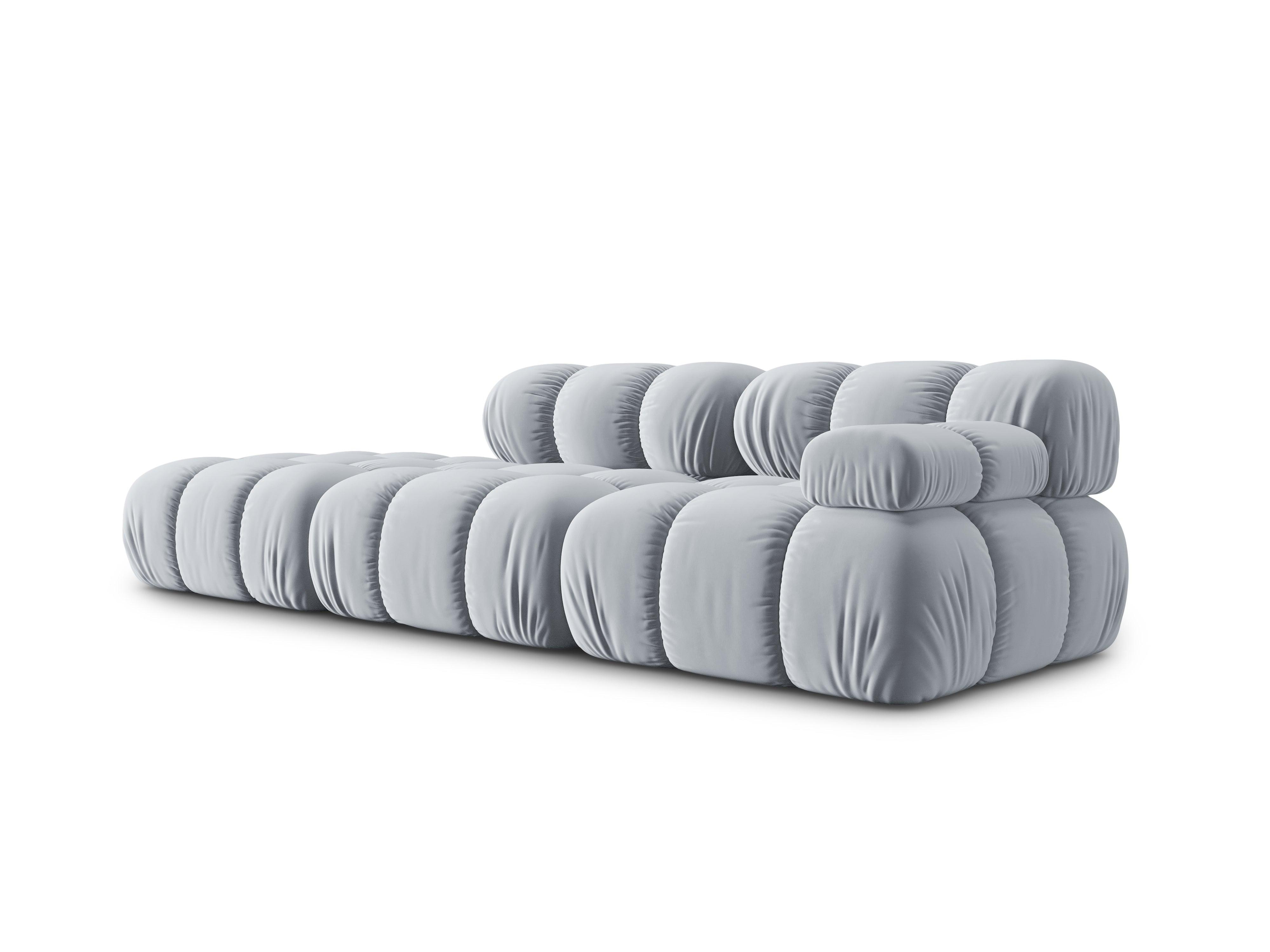 Sofa modułowa aksamitna lewostronna 4-osobowa TROPEA jasnoniebieski Milo Casa    Eye on Design