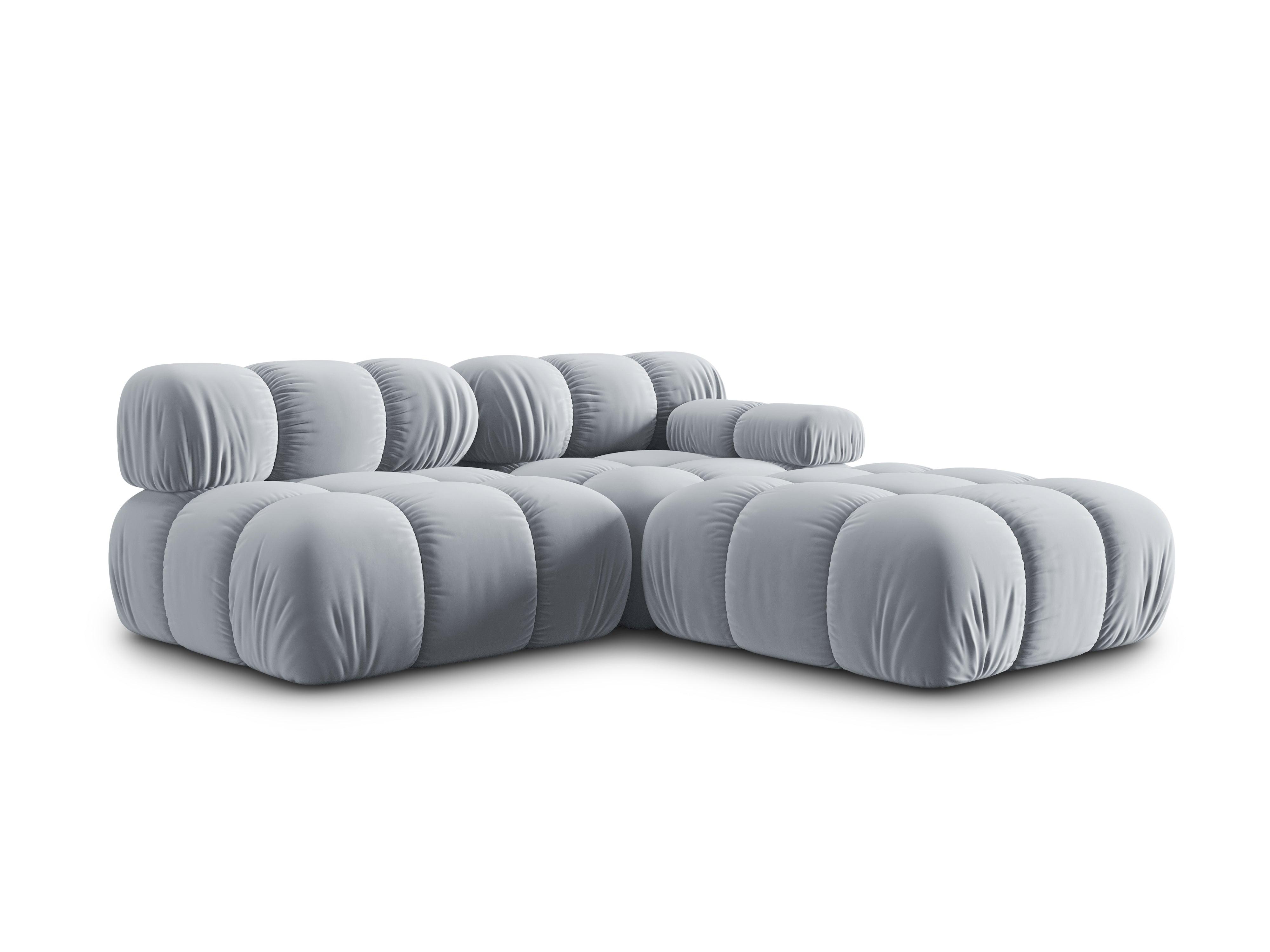 Sofa modułowa aksamitna lewostronna 4-osobowa TROPEA jasnoniebieski Milo Casa    Eye on Design