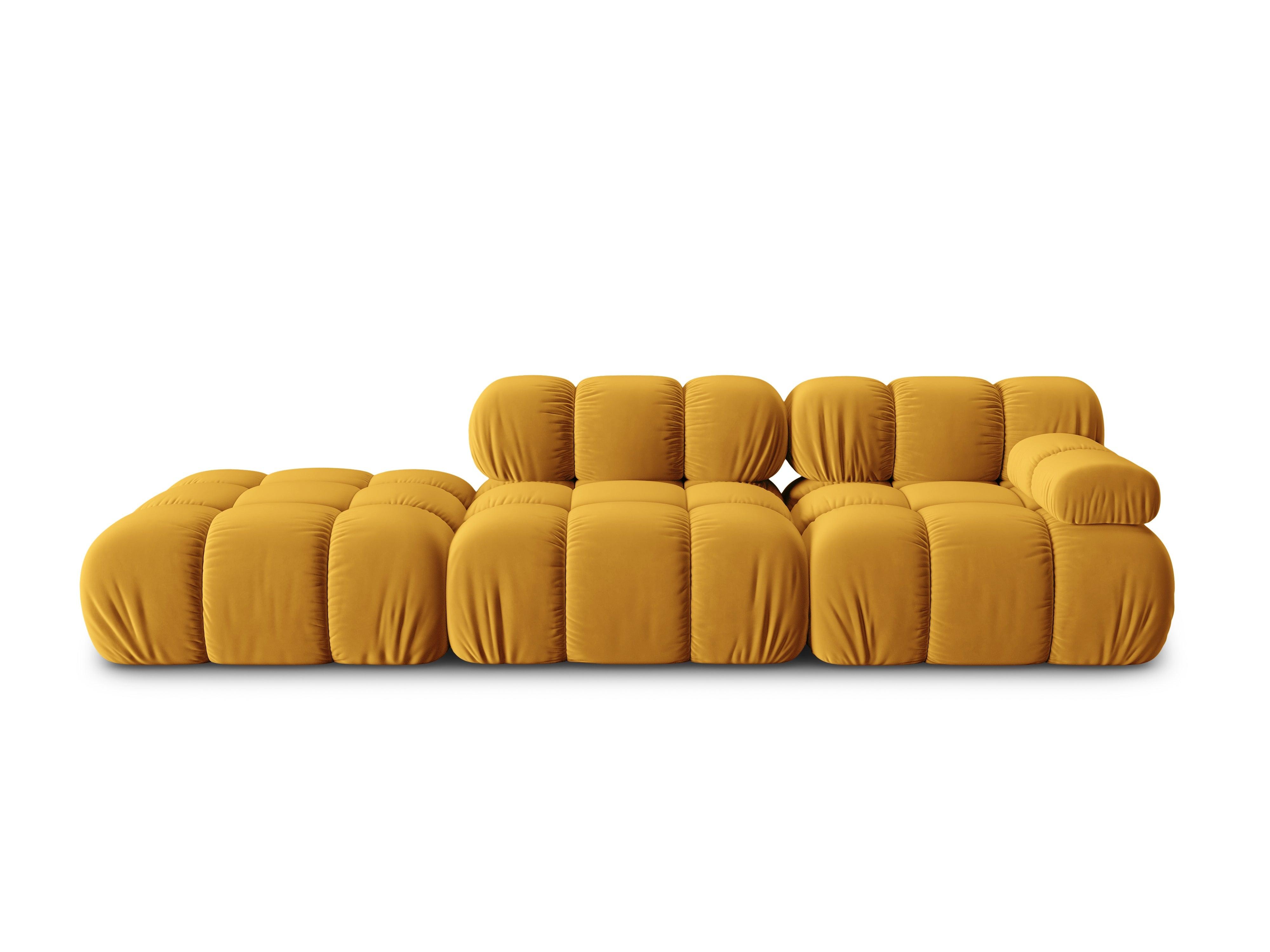 Sofa modułowa aksamitna lewostronna 4-osobowa TROPEA musztardowy Milo Casa    Eye on Design