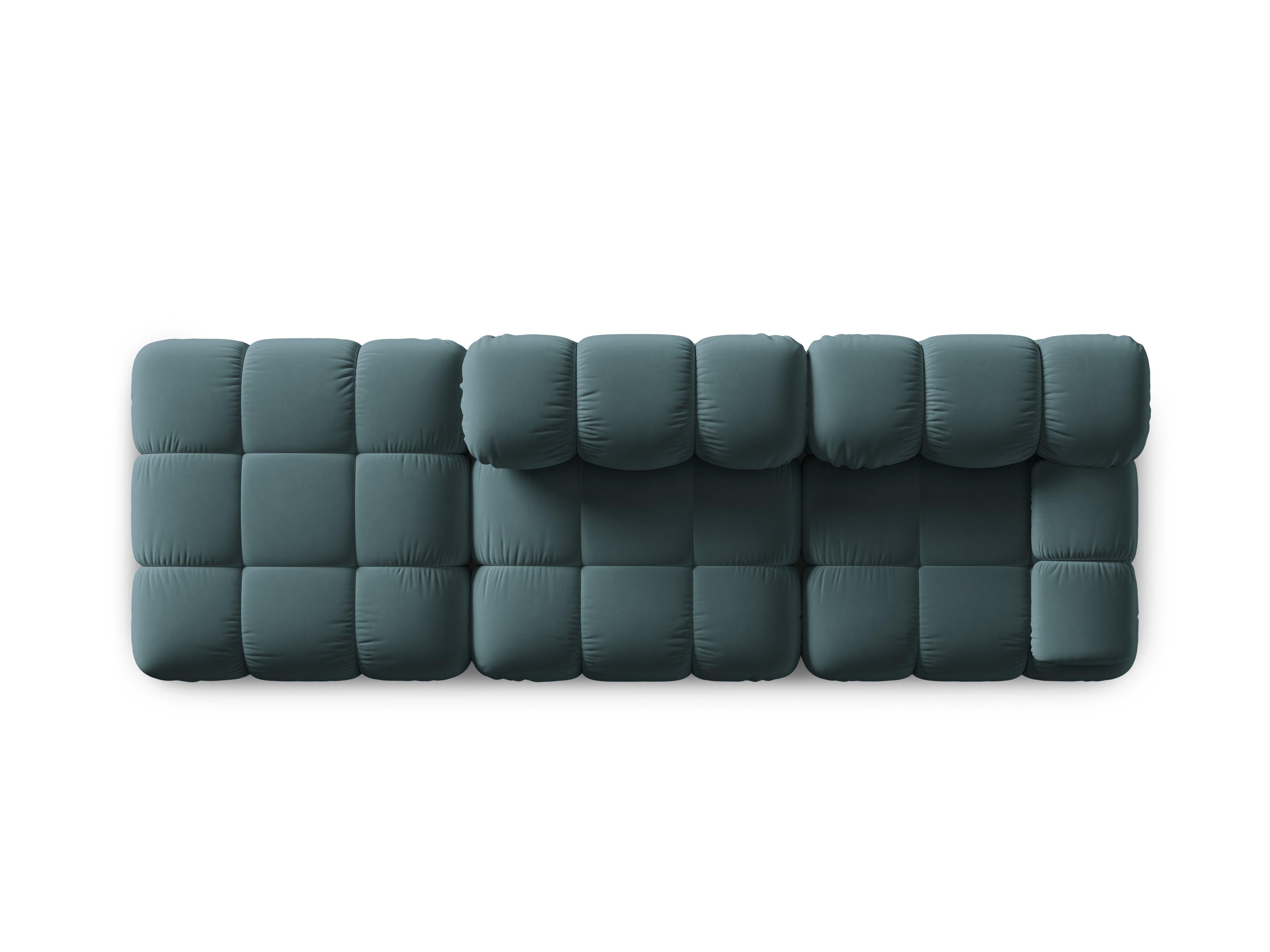 Sofa modułowa aksamitna lewostronna 4-osobowa TROPEA petrol Milo Casa    Eye on Design