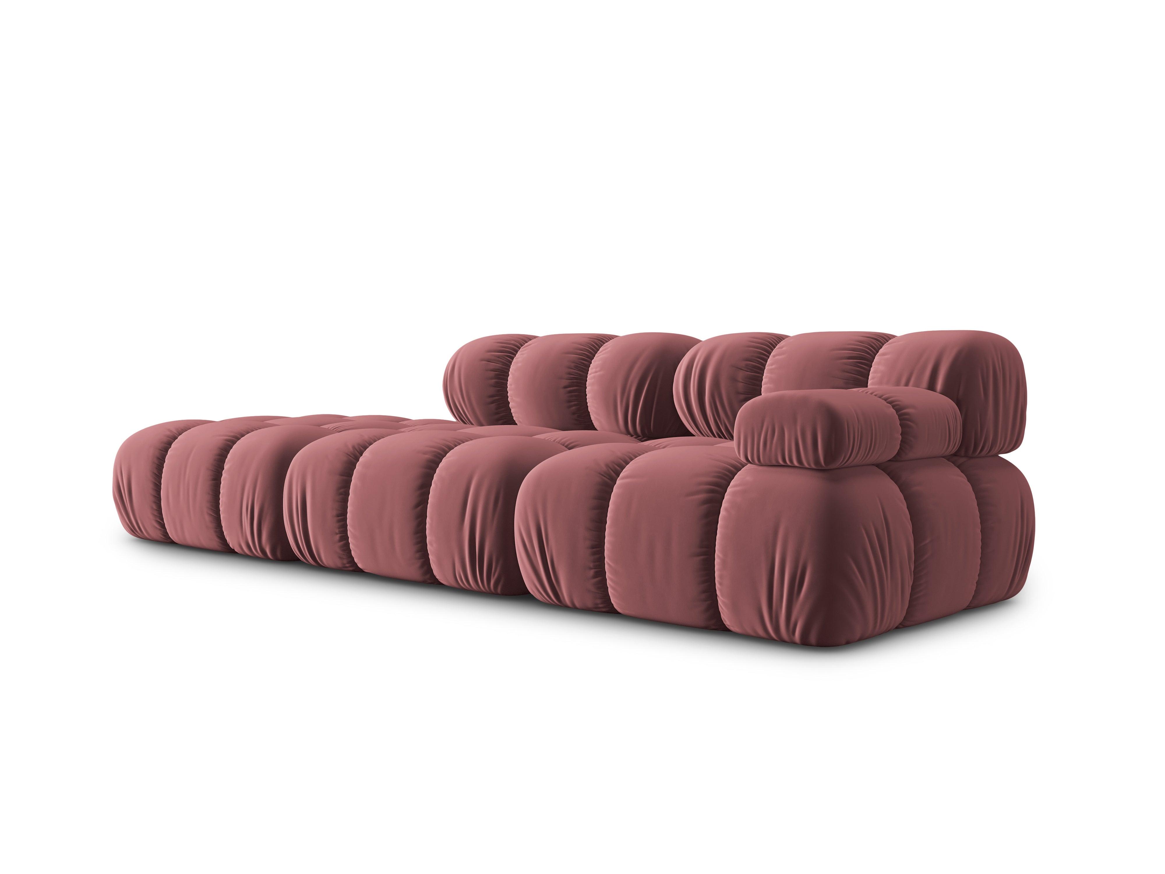 Sofa modułowa aksamitna lewostronna 4-osobowa TROPEA różowy Milo Casa    Eye on Design